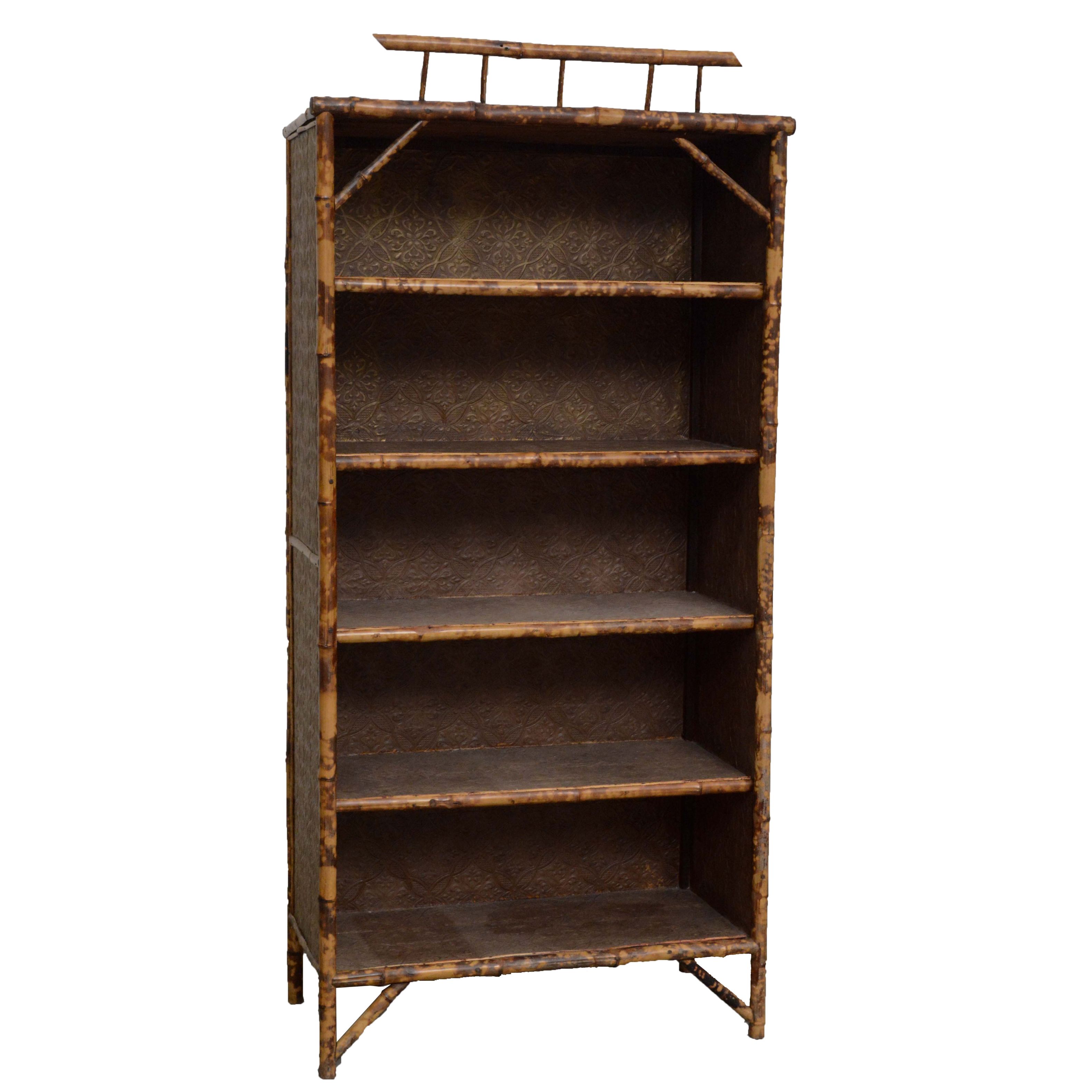 Asian Inspired Bamboo Bookcase, Mid 20th Century