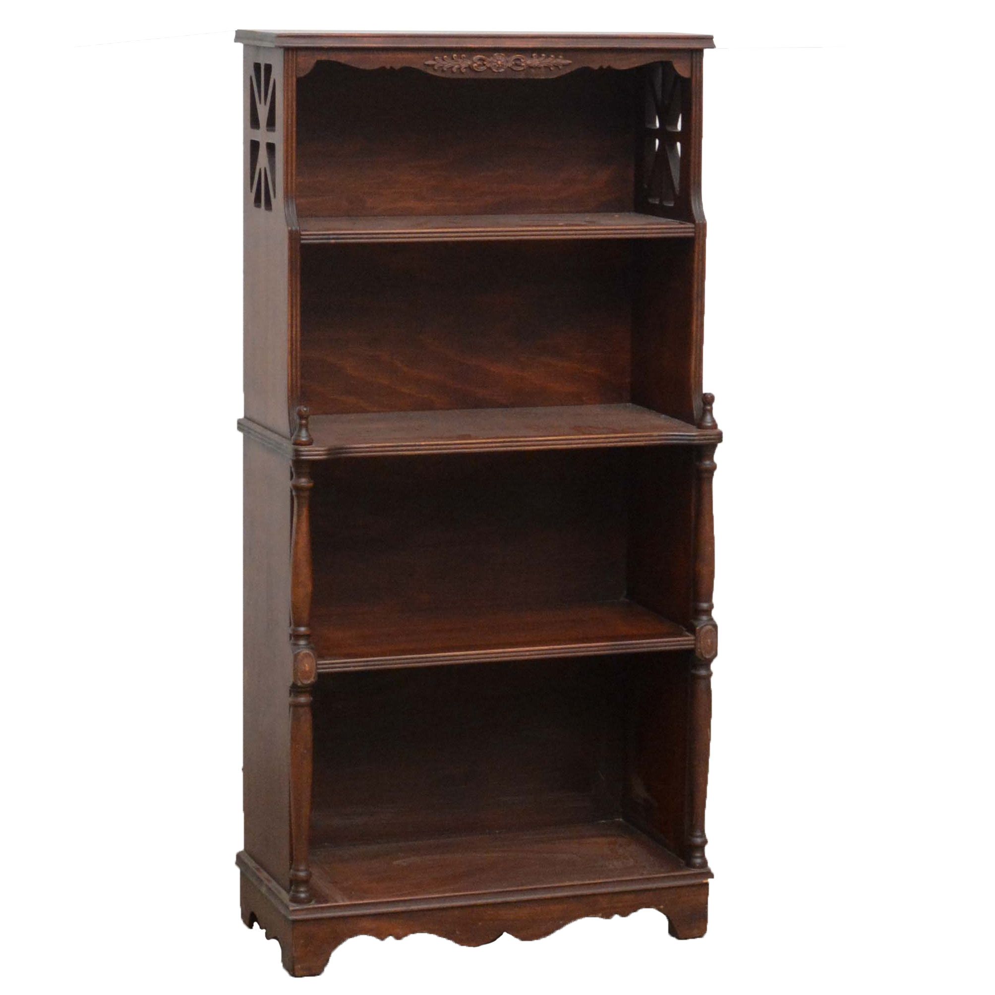 American Mahogany Waterfall Bookcase, 20th Century