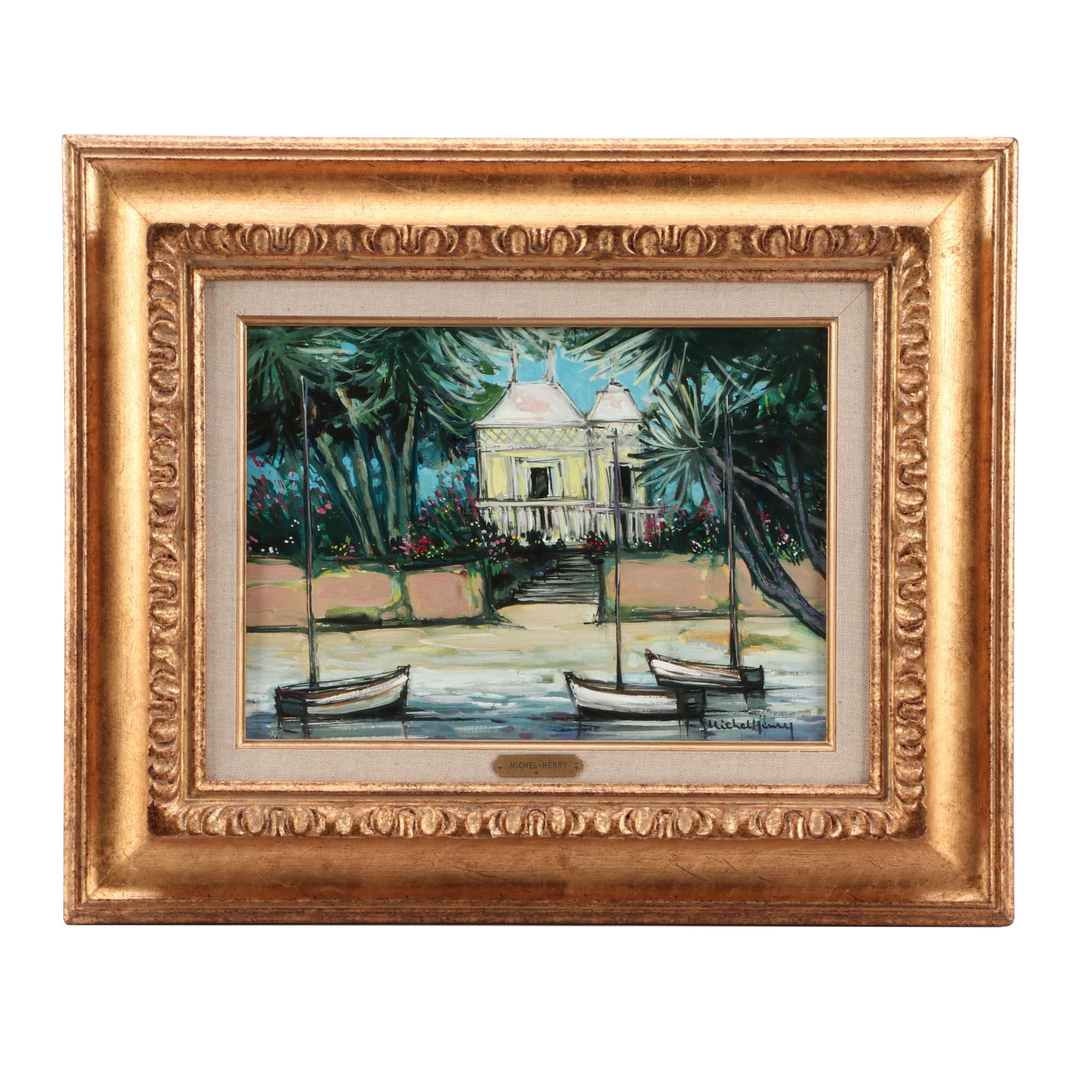 Michel Henry Oil Landscape Painting "Escale de Rêve"