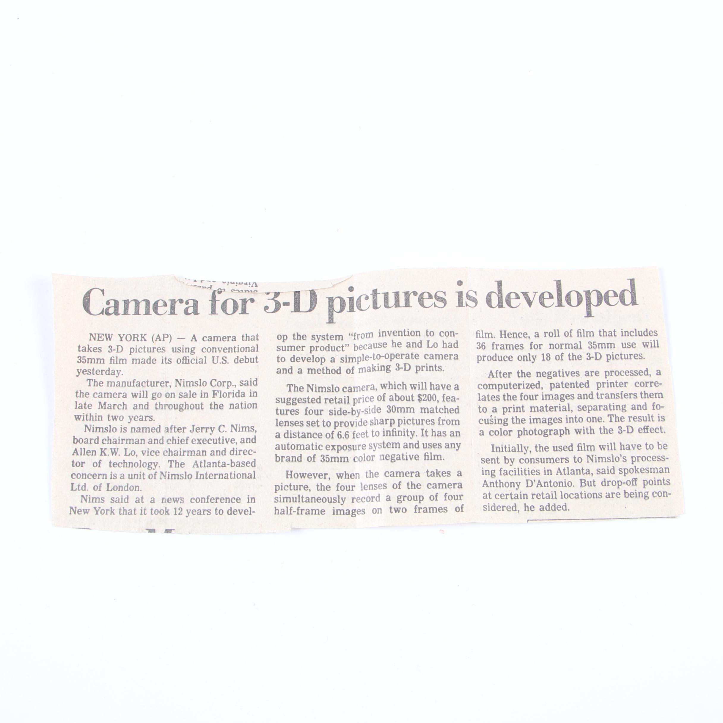 Vintage Nimslo 3D and Imperial Mark XII Flash Cameras