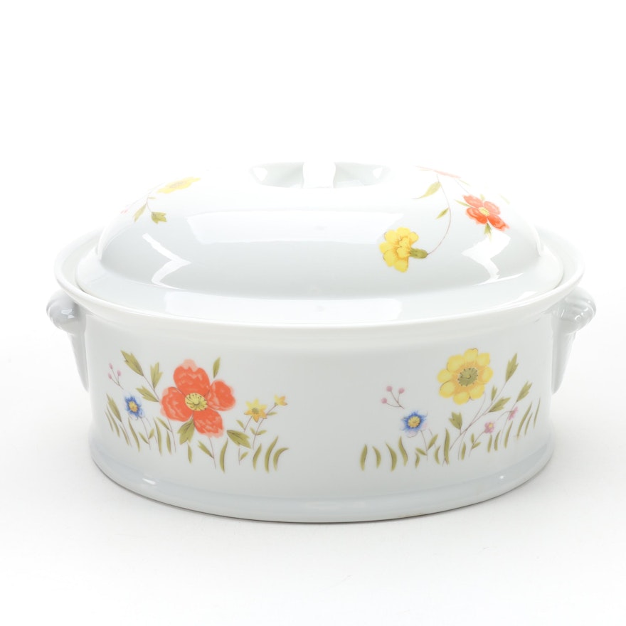 Andrea by Sadek "Country Flowers" Casserole Dish