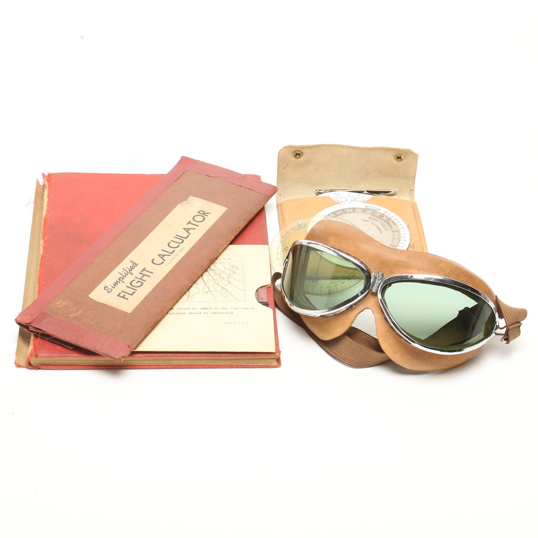 Vintage Aviation Tools including H. B. "Rocket" Pilot Goggles and More