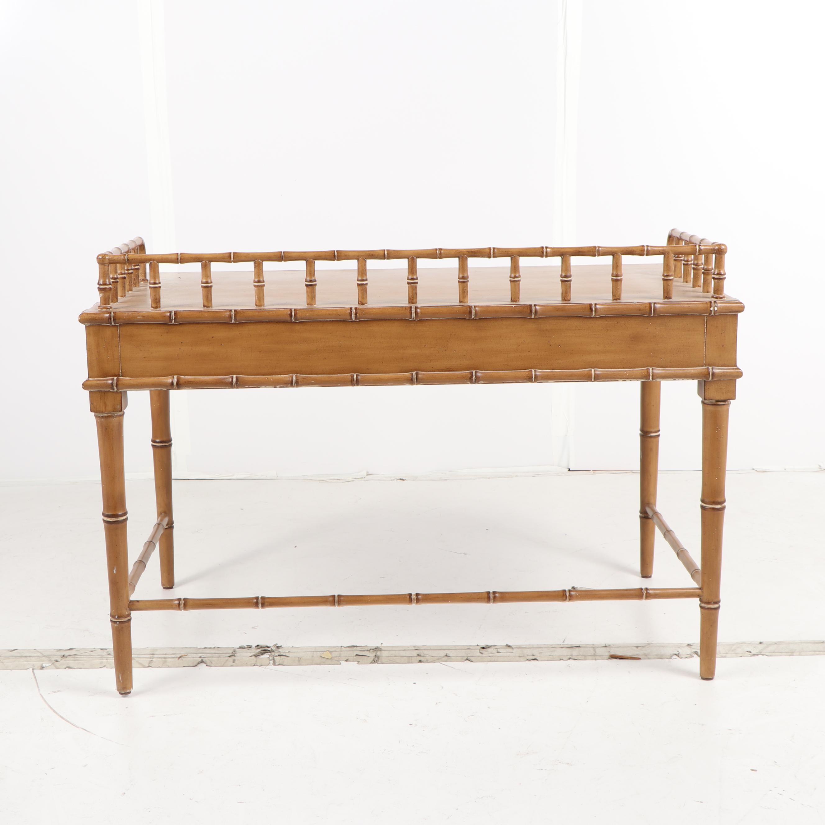 British Colonial Style Painted Wooden Writing Desk, 20th Century