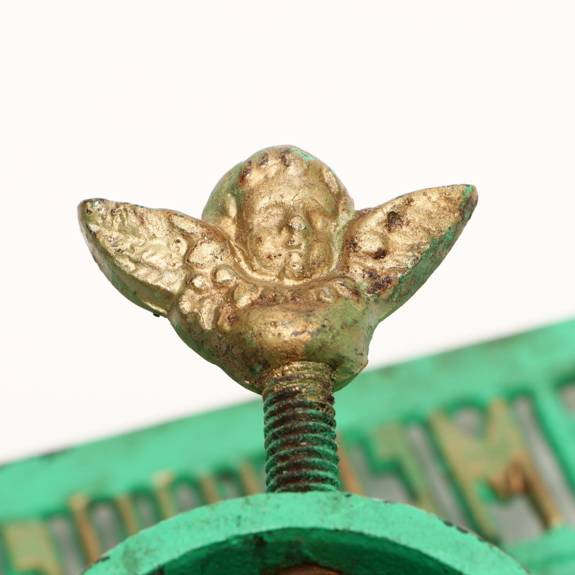 German "Fröhliche Weihnachten" Cast Iron Christmas Tree Stand, circa 1900