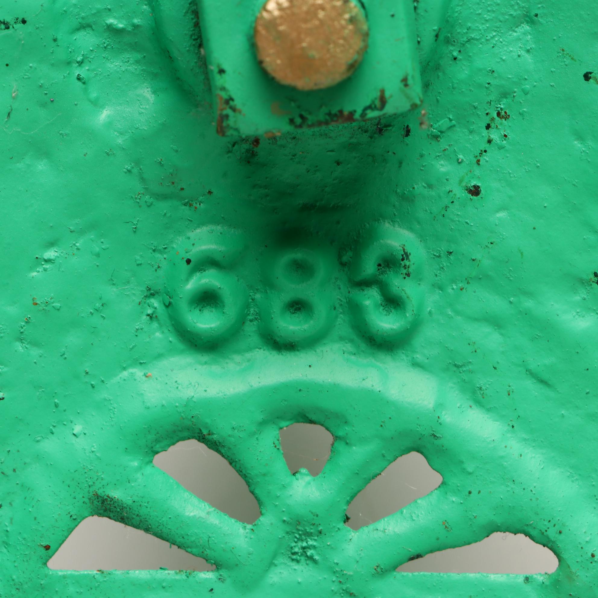 German "Fröhliche Weihnachten" Cast Iron Christmas Tree Stand, circa 1900