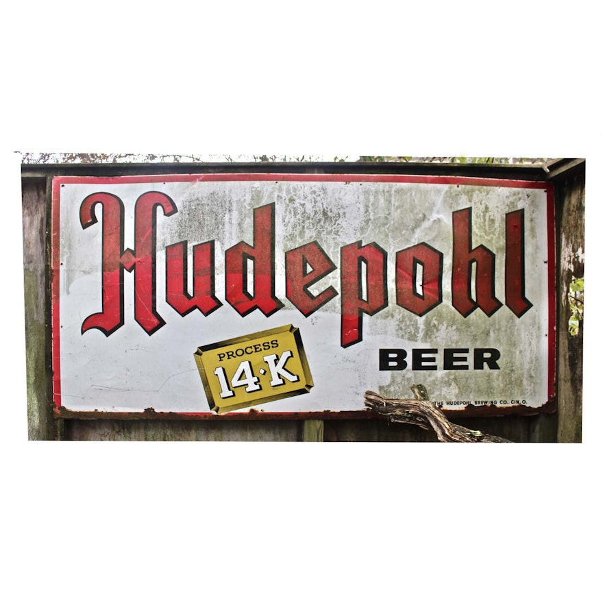 Vintage Hudepohl Tin Sign