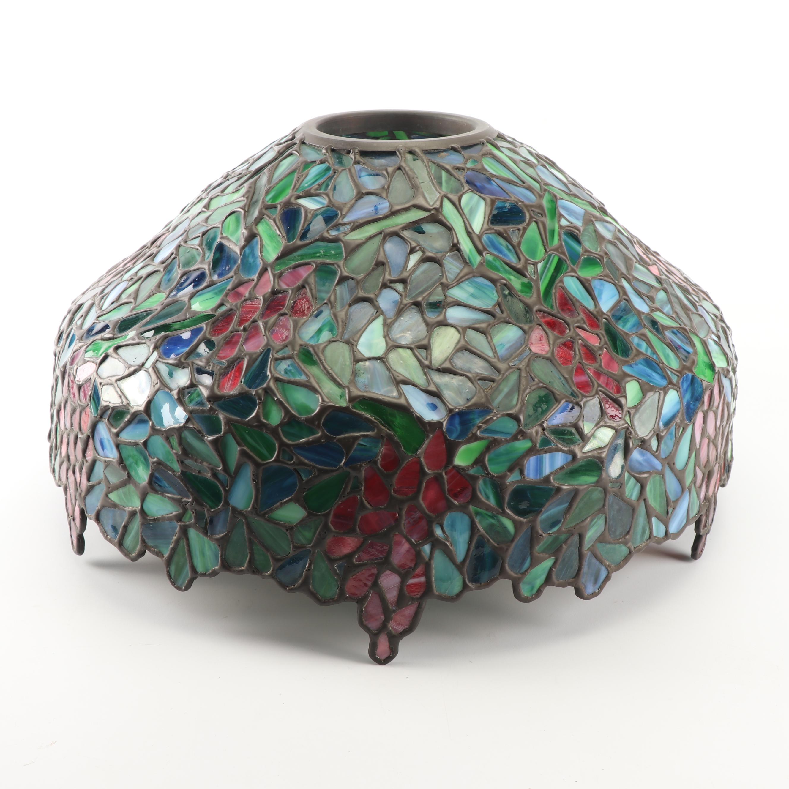 Slag and Stained Glass Wisteria Lamp Shade
