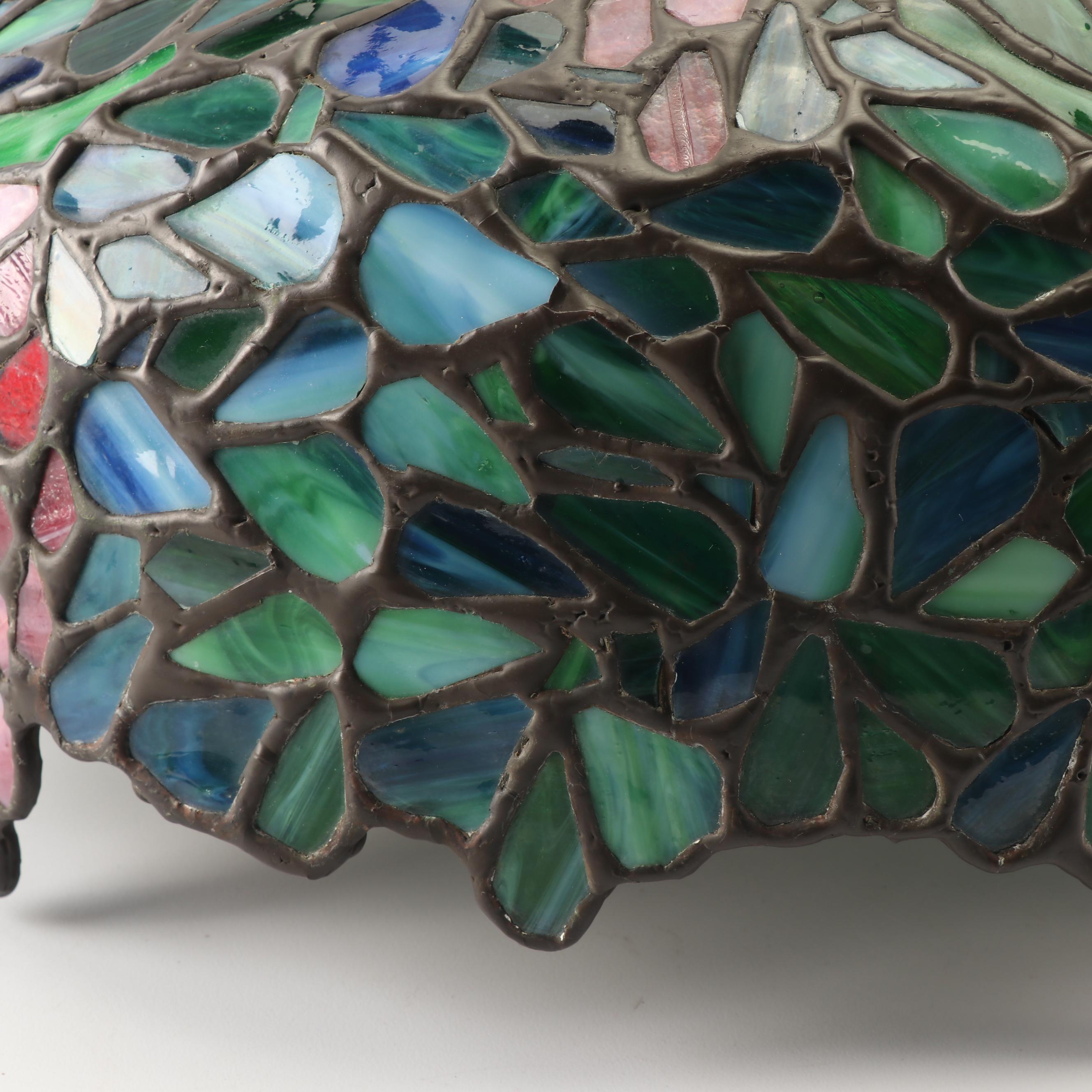 Slag and Stained Glass Wisteria Lamp Shade