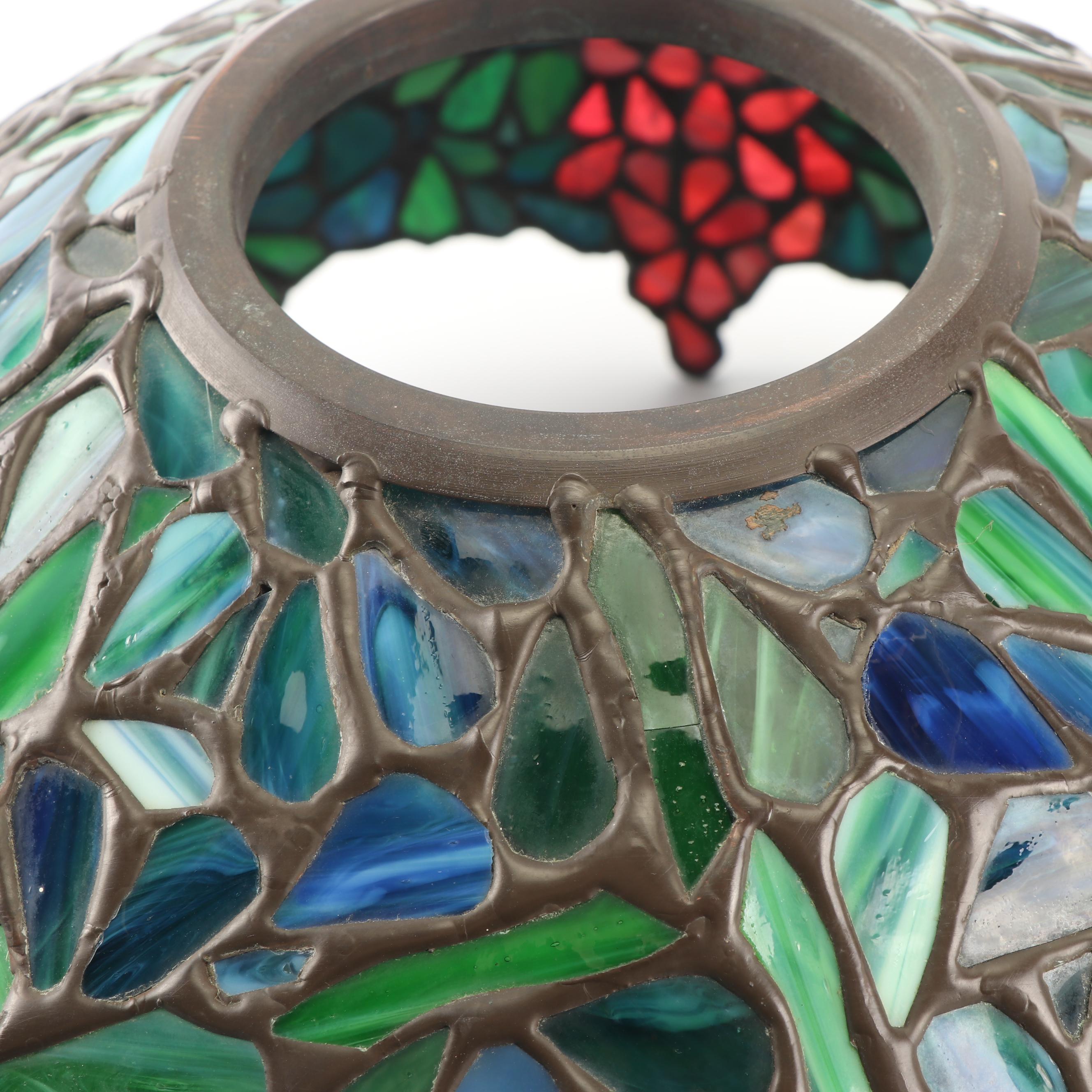 Slag and Stained Glass Wisteria Lamp Shade