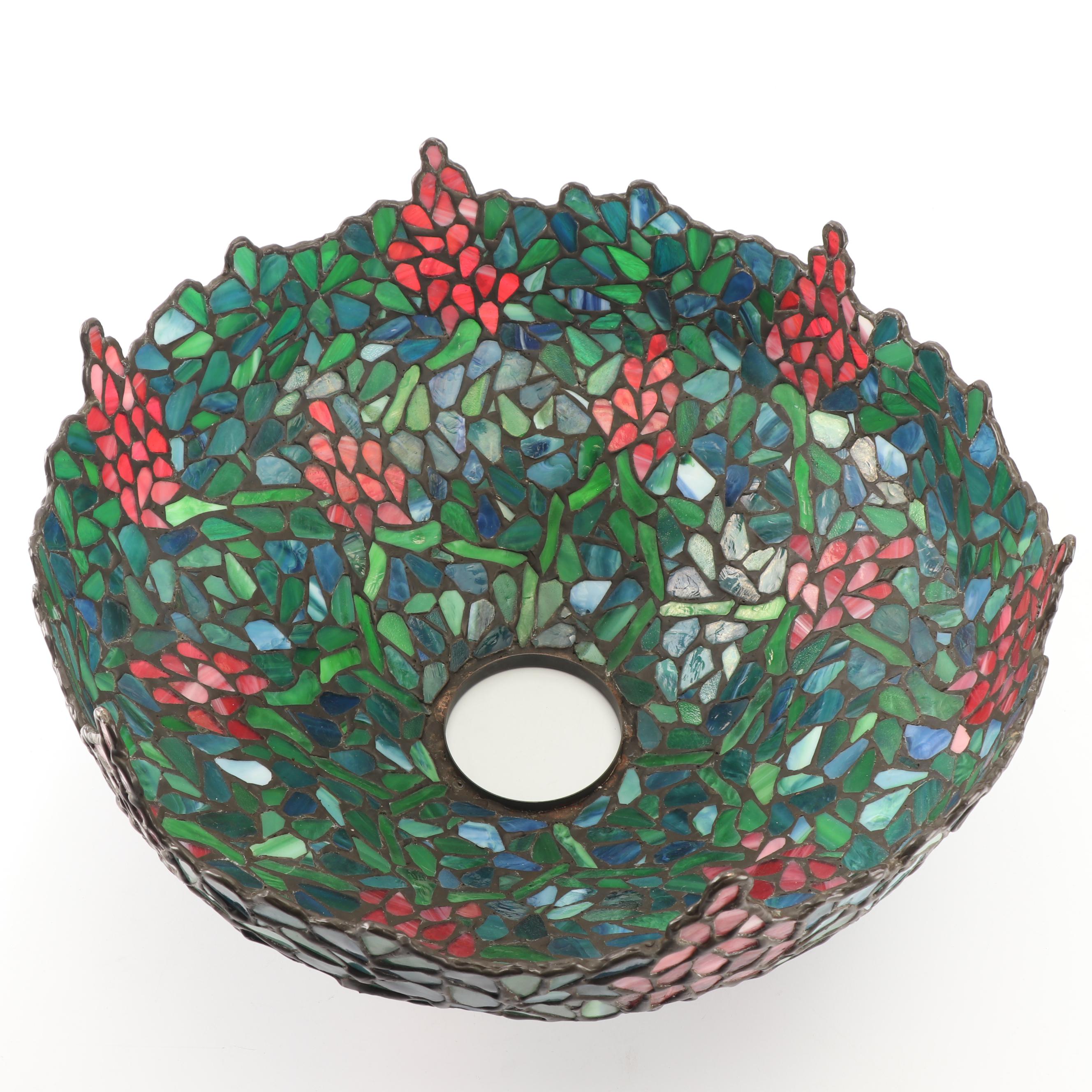 Slag and Stained Glass Wisteria Lamp Shade