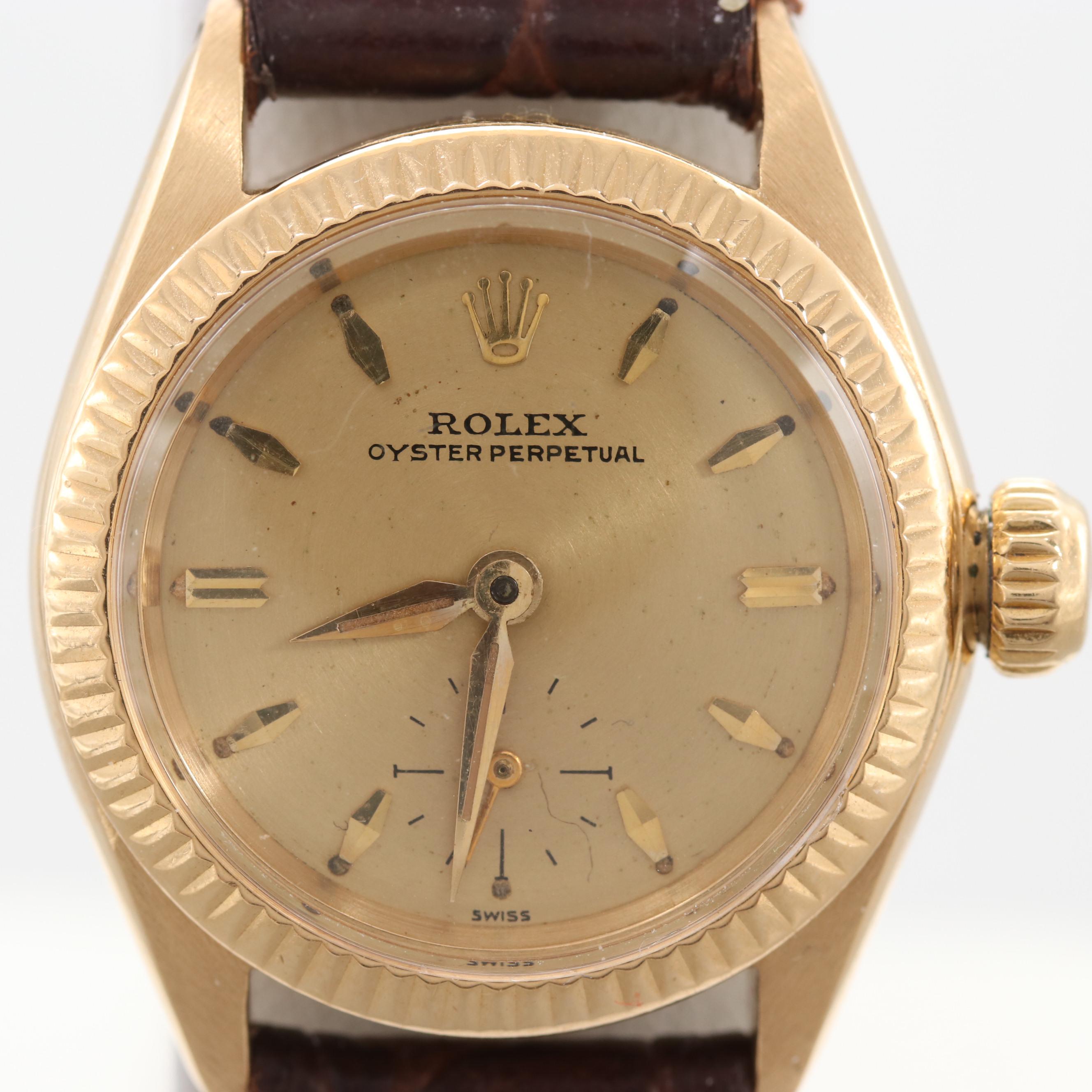 Rolex Oyster Perpetual 18K Yellow Gold Watch