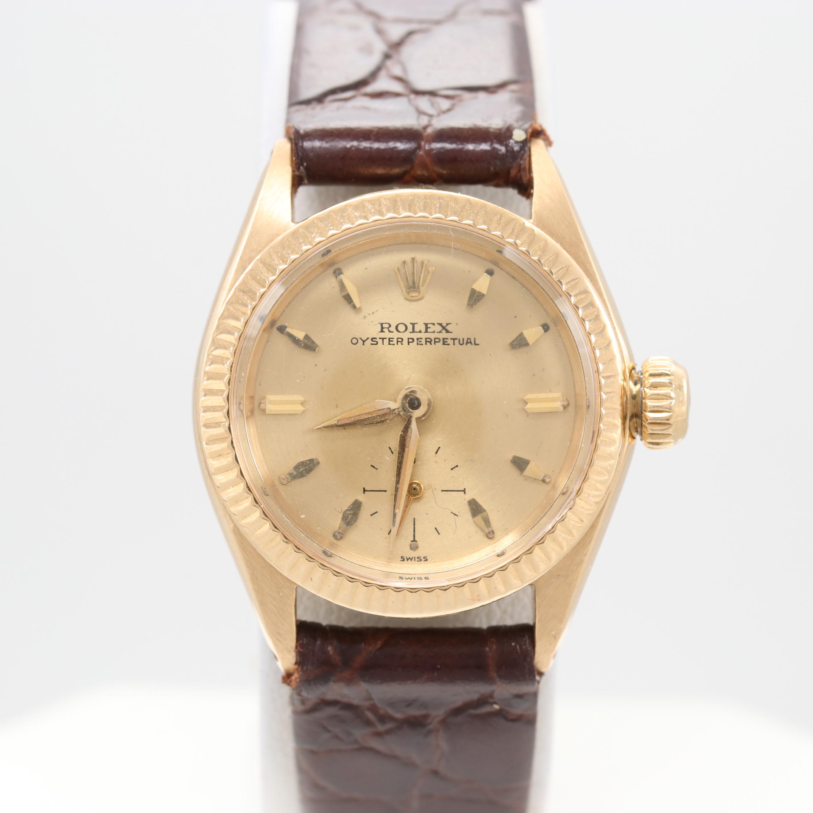 Rolex Oyster Perpetual 18K Yellow Gold Watch