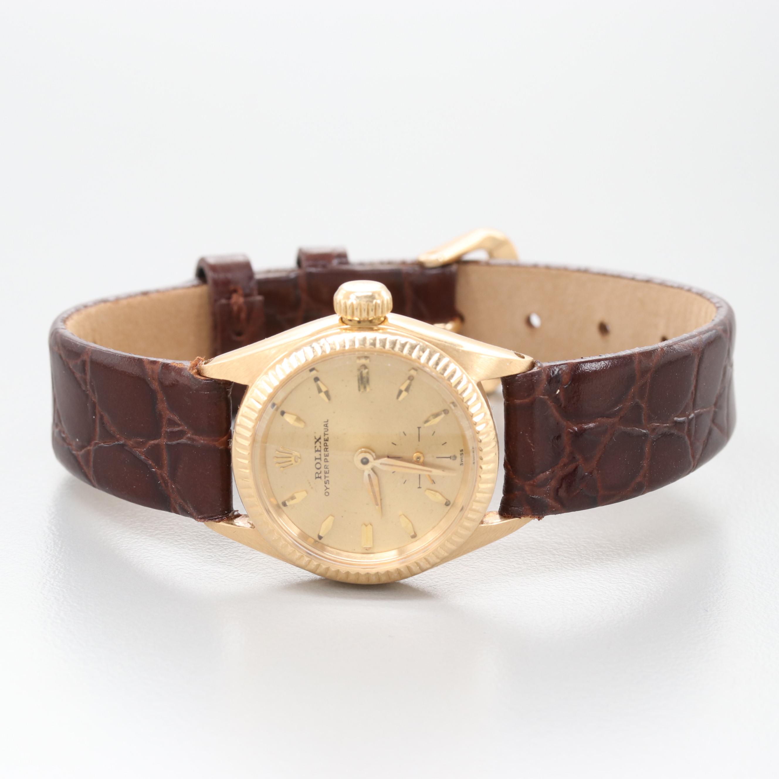 Rolex Oyster Perpetual 18K Yellow Gold Watch