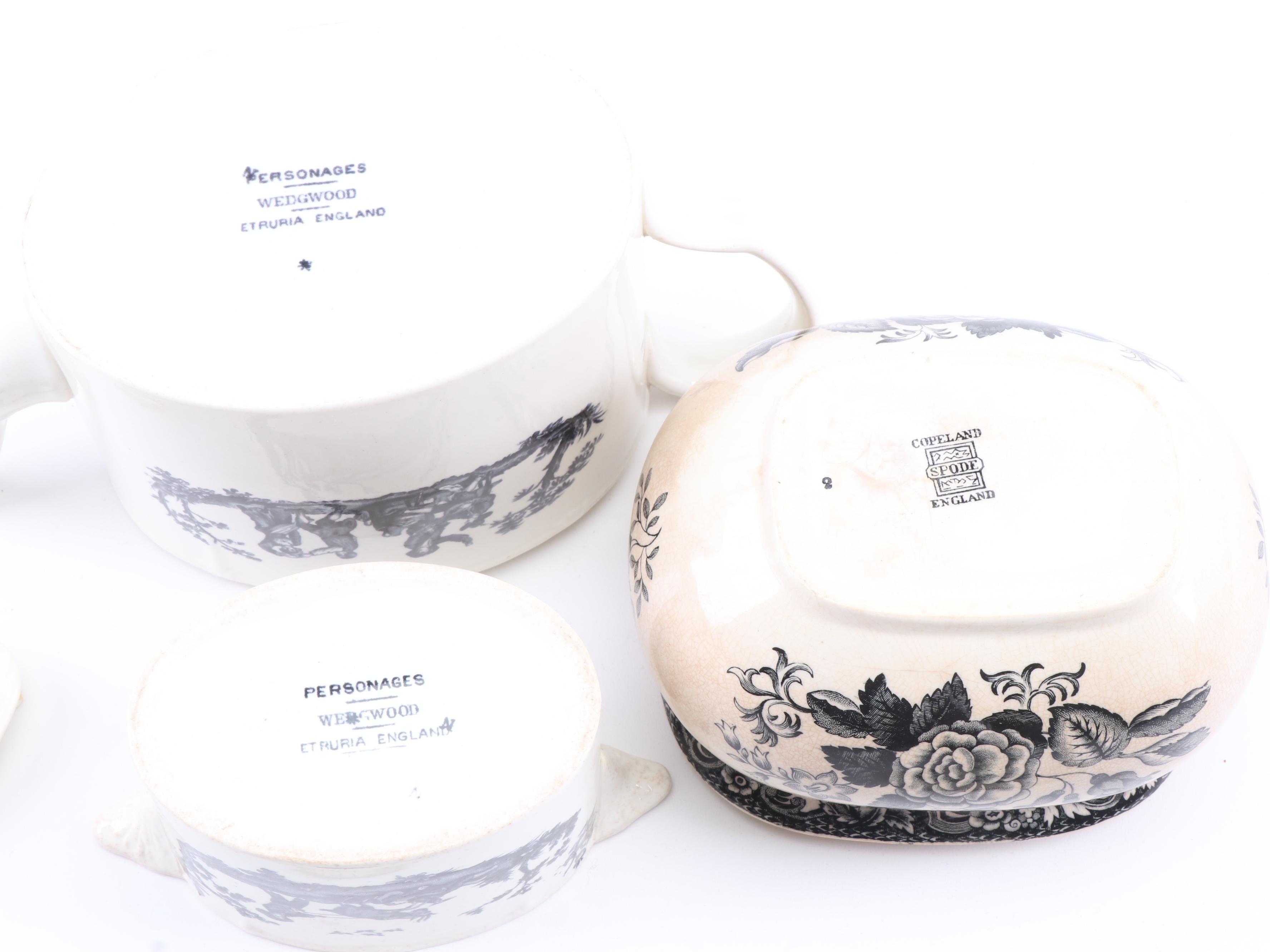 Wedgwood "Personages" and Copeland Spode Dinnerware, Early 20th Century