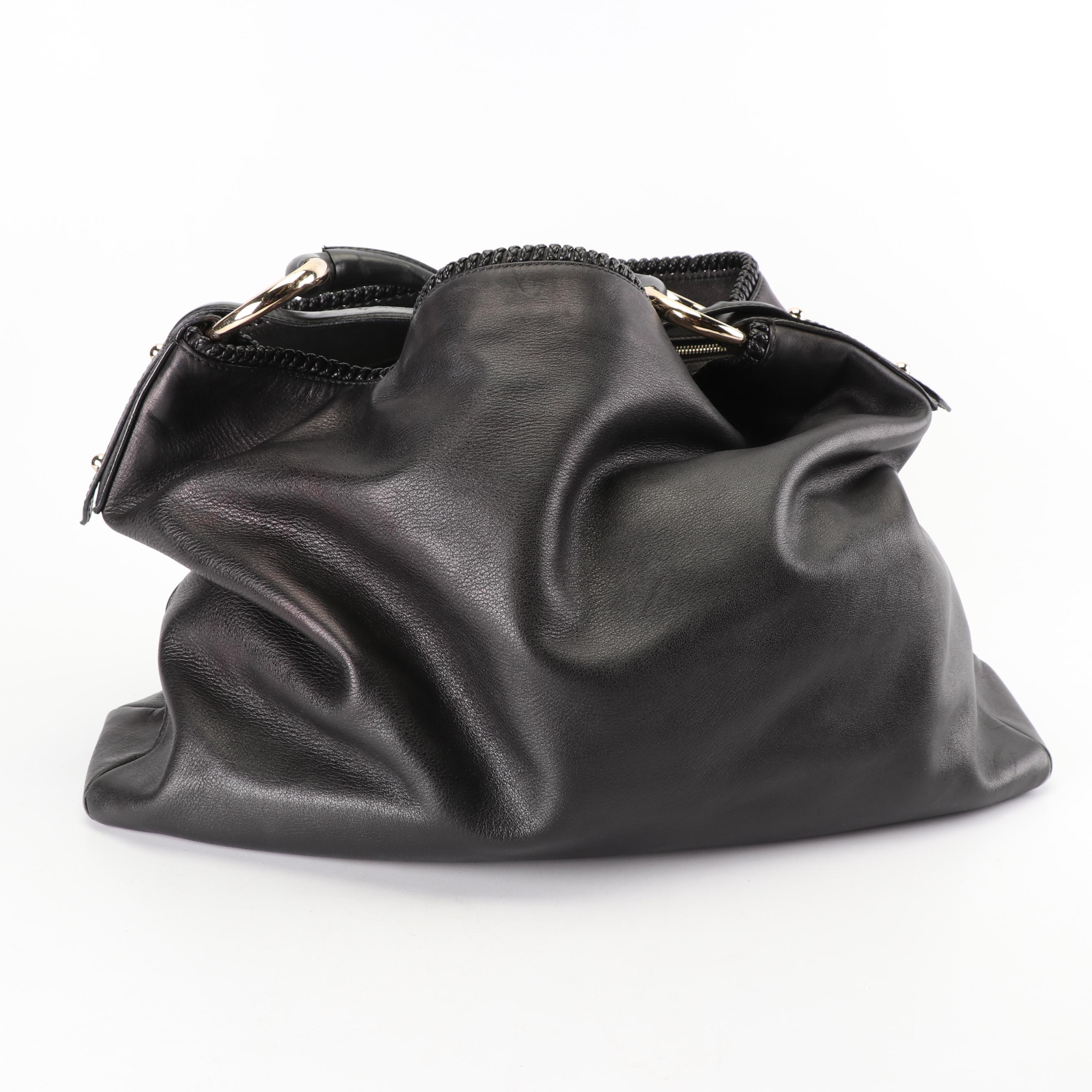 Gucci Black Leather Hobo Bag