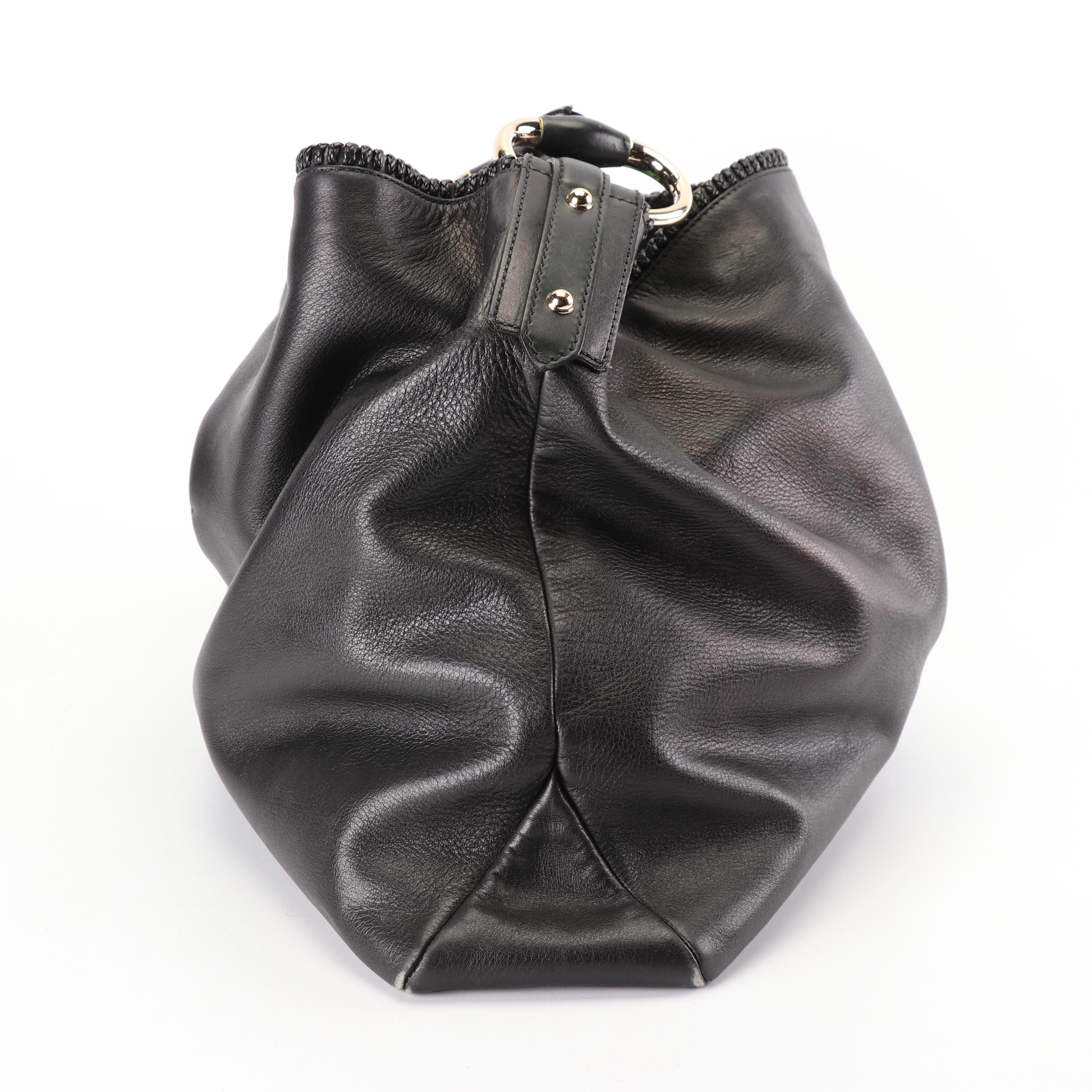 Gucci Black Leather Hobo Bag