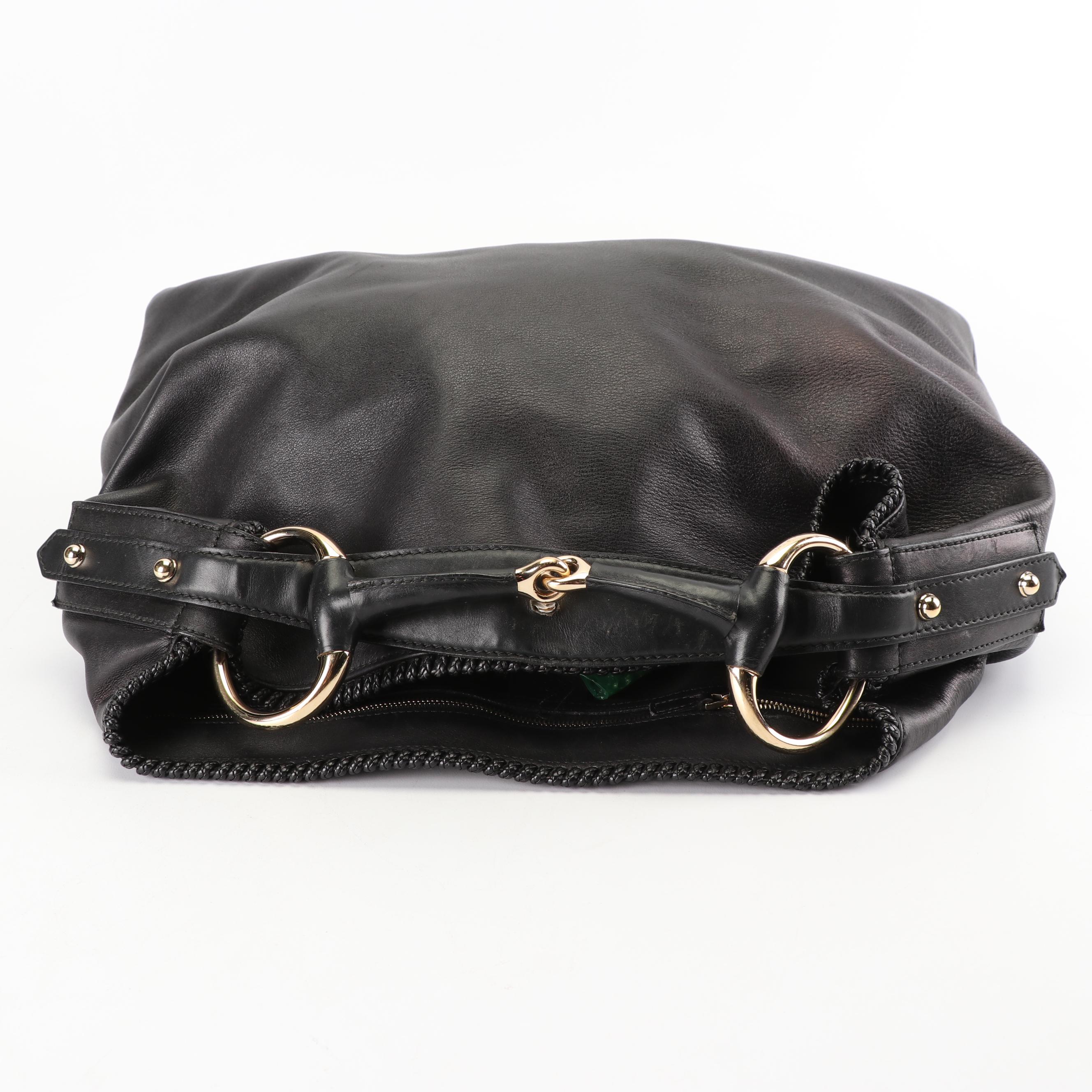 Gucci Black Leather Hobo Bag