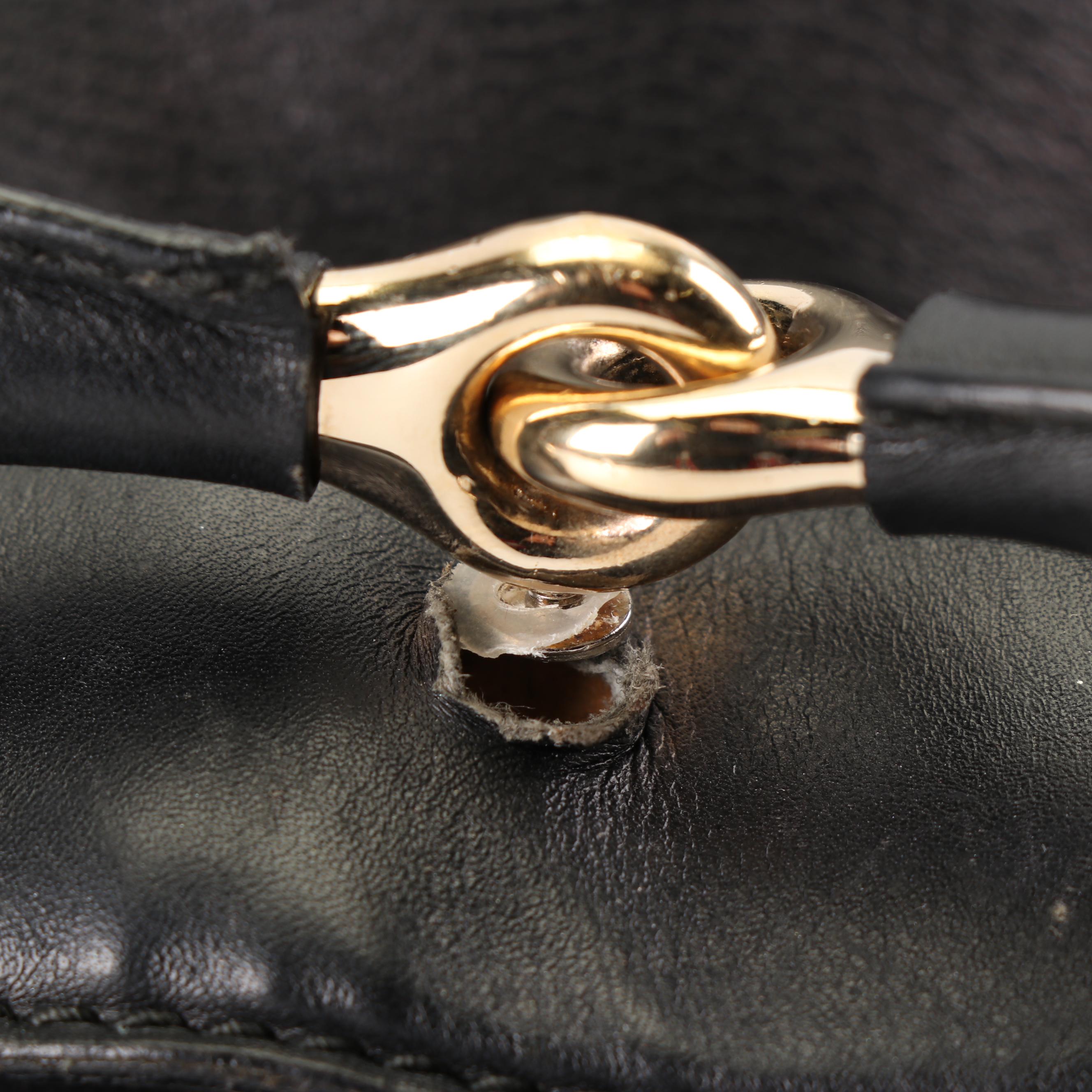 Gucci Black Leather Hobo Bag