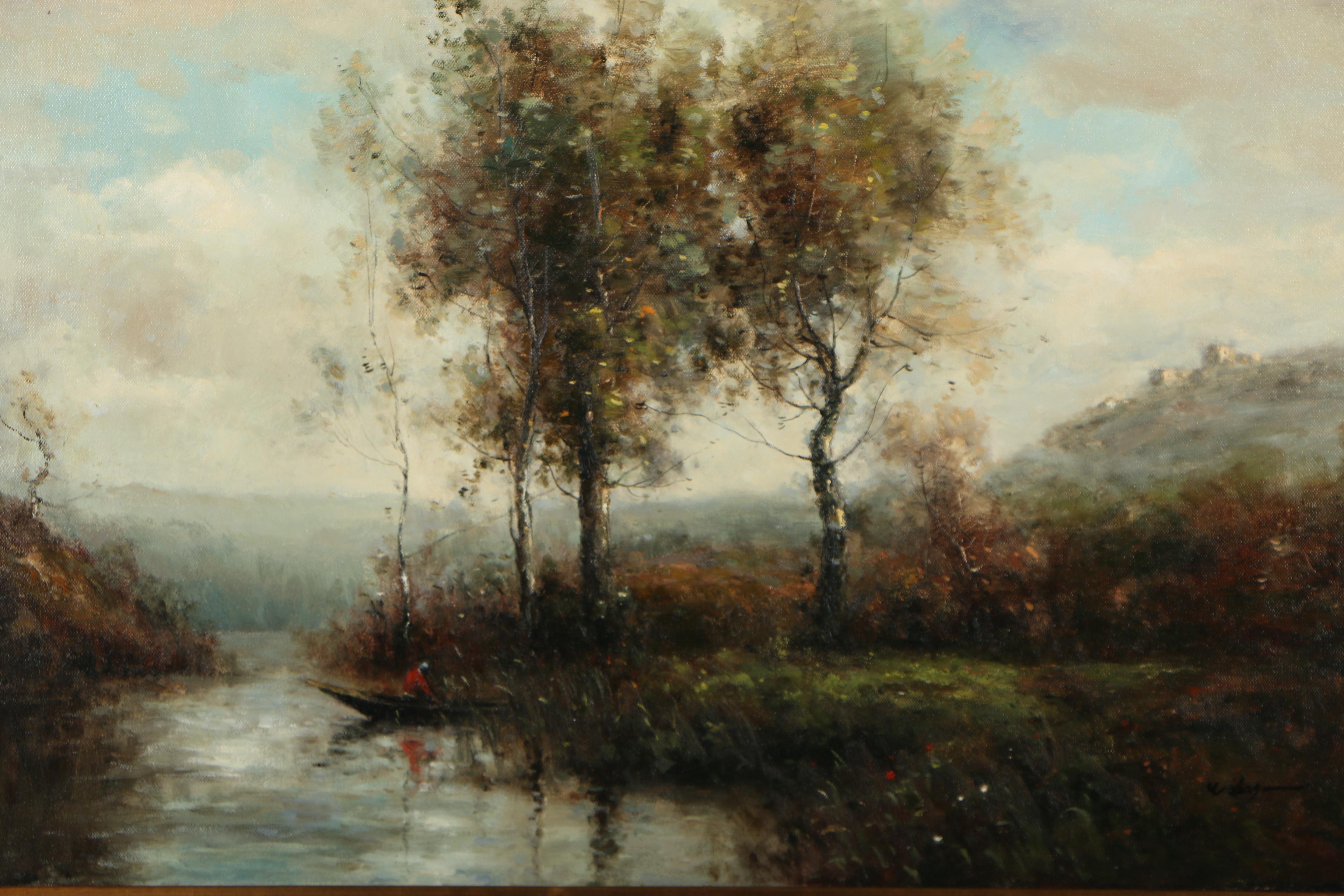 Landscape Oil Painting in the Manner of Catherine Wiley