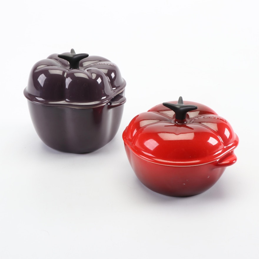 Le Creuset Bell Pepper and Tomato Stoneware Cocottes