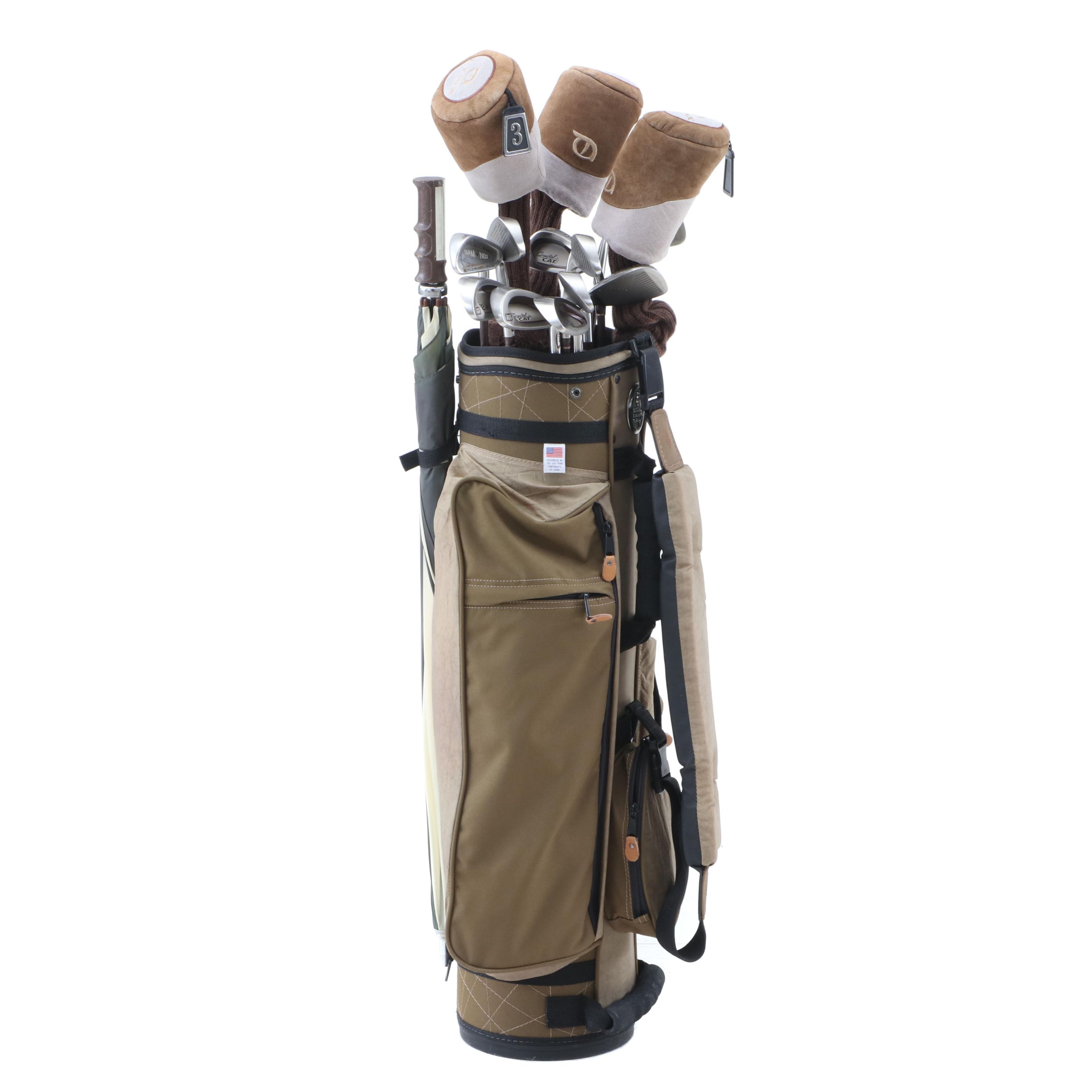 Women's Crystal Cat "Lynx" Golf Clubs and Bag in 2-Tone Brown