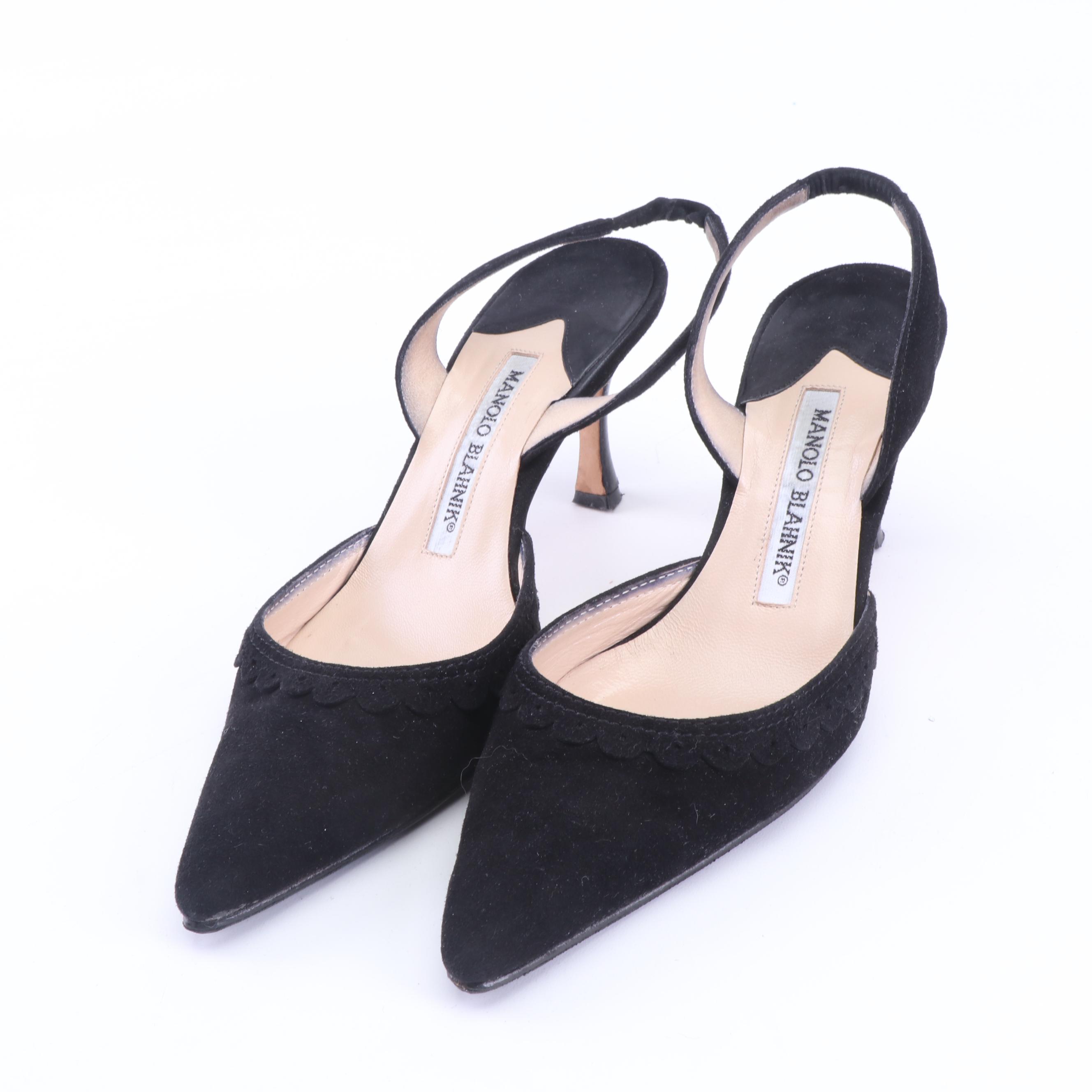 Manolo Blahnik Slingback Pumps, Prada Wedge and Stuart Weitzman Beaded Sandals