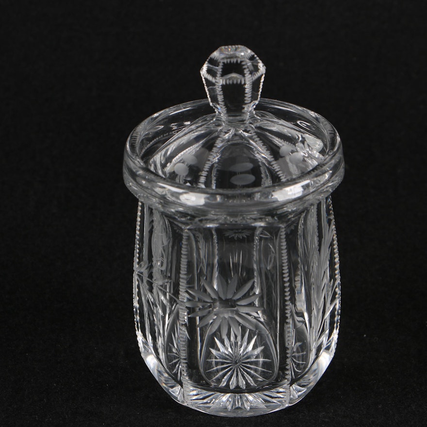 Heisey Cut Glass Condiment Jar, Early 20th Century