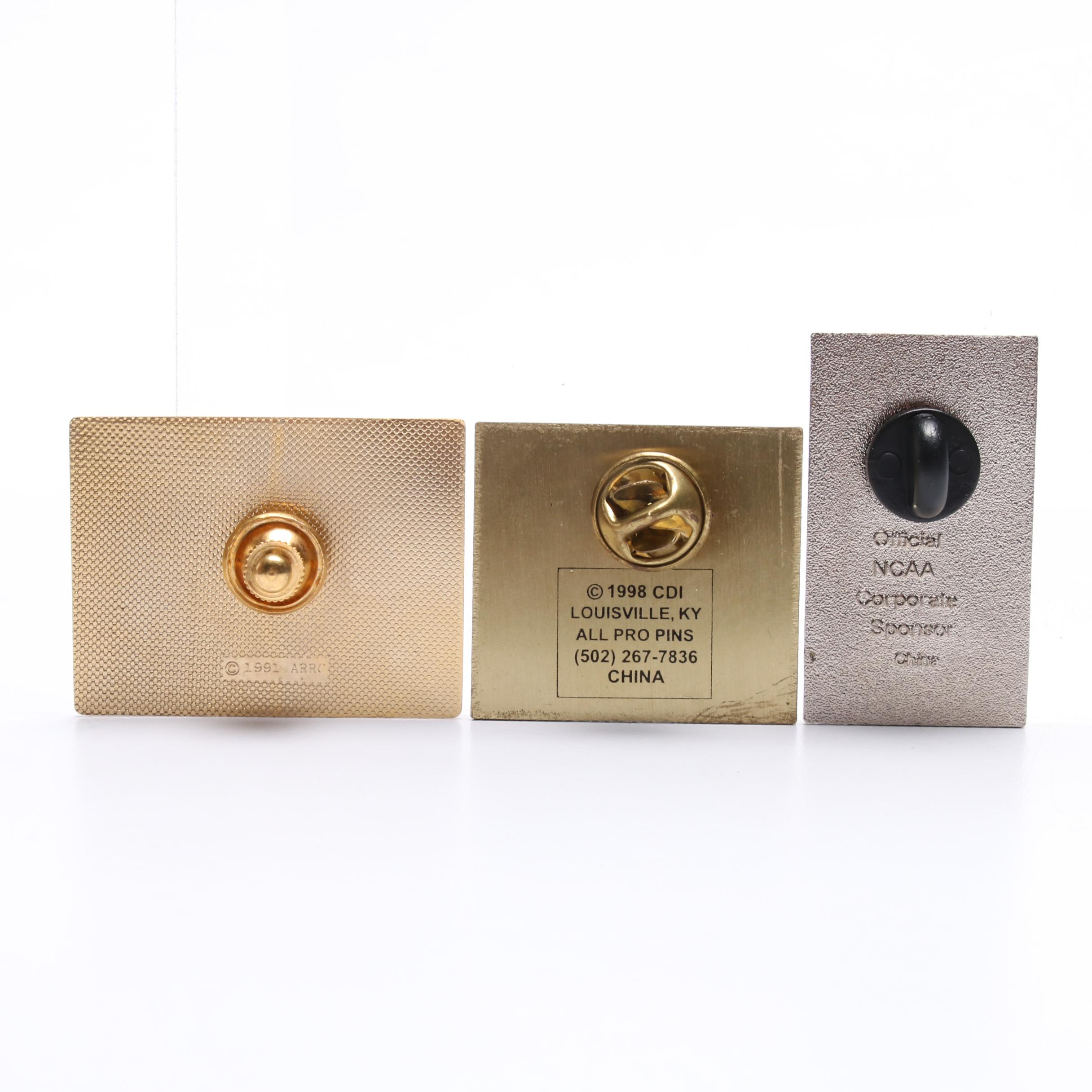 Assorted Pinbacks and 1997 Final Four Wood Vanity Box From the Host Collection