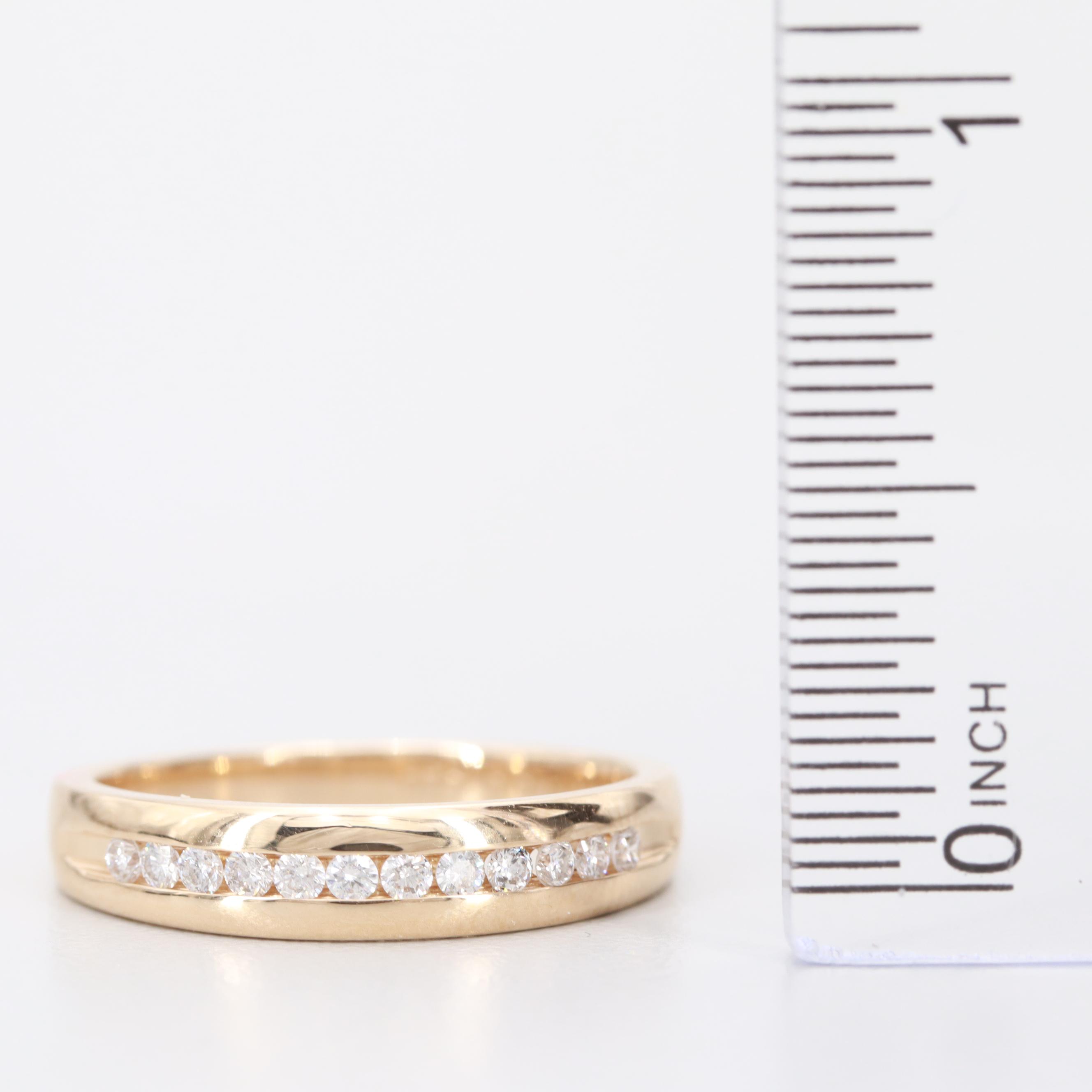 Vintage LeRoy Jewelry Co. Magic-Glo 14K Yellow Gold Diamond Band