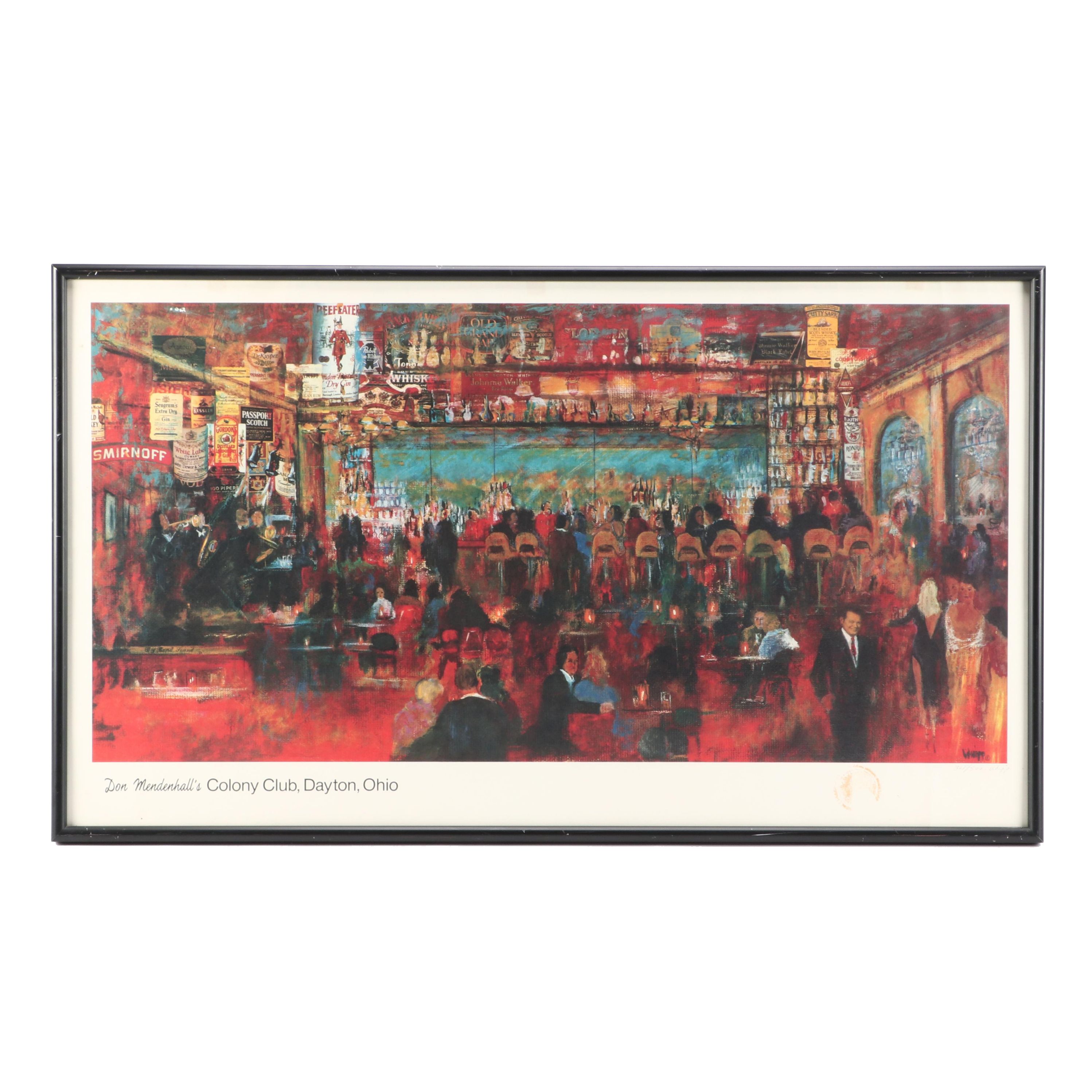 Pat Whipp Limited Edition Offset Lithograph "Don Mendenhall's Colony Club"