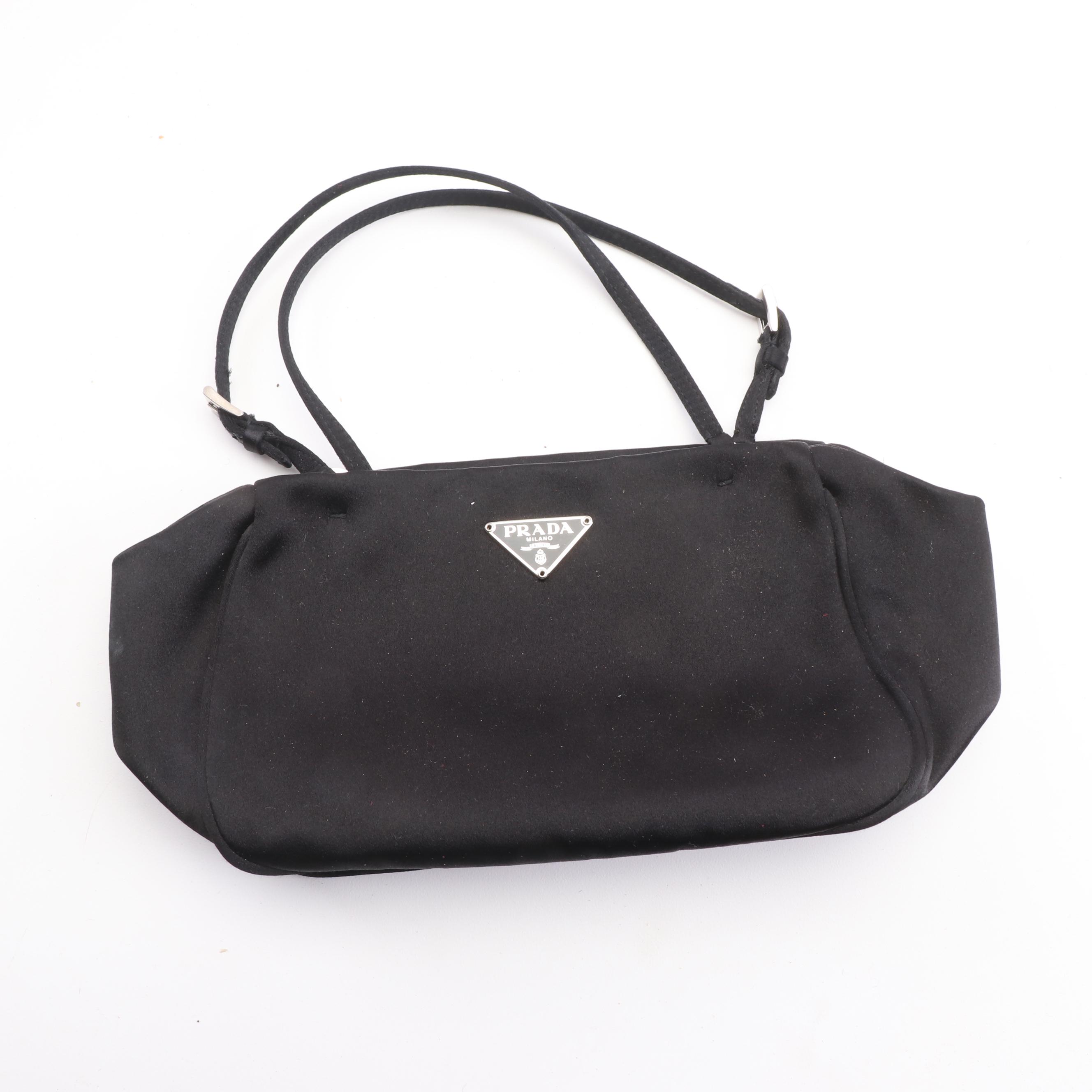 Prada Nylon Handbag, Céline Leather Tote and Valentino Garavani Orange Clutch