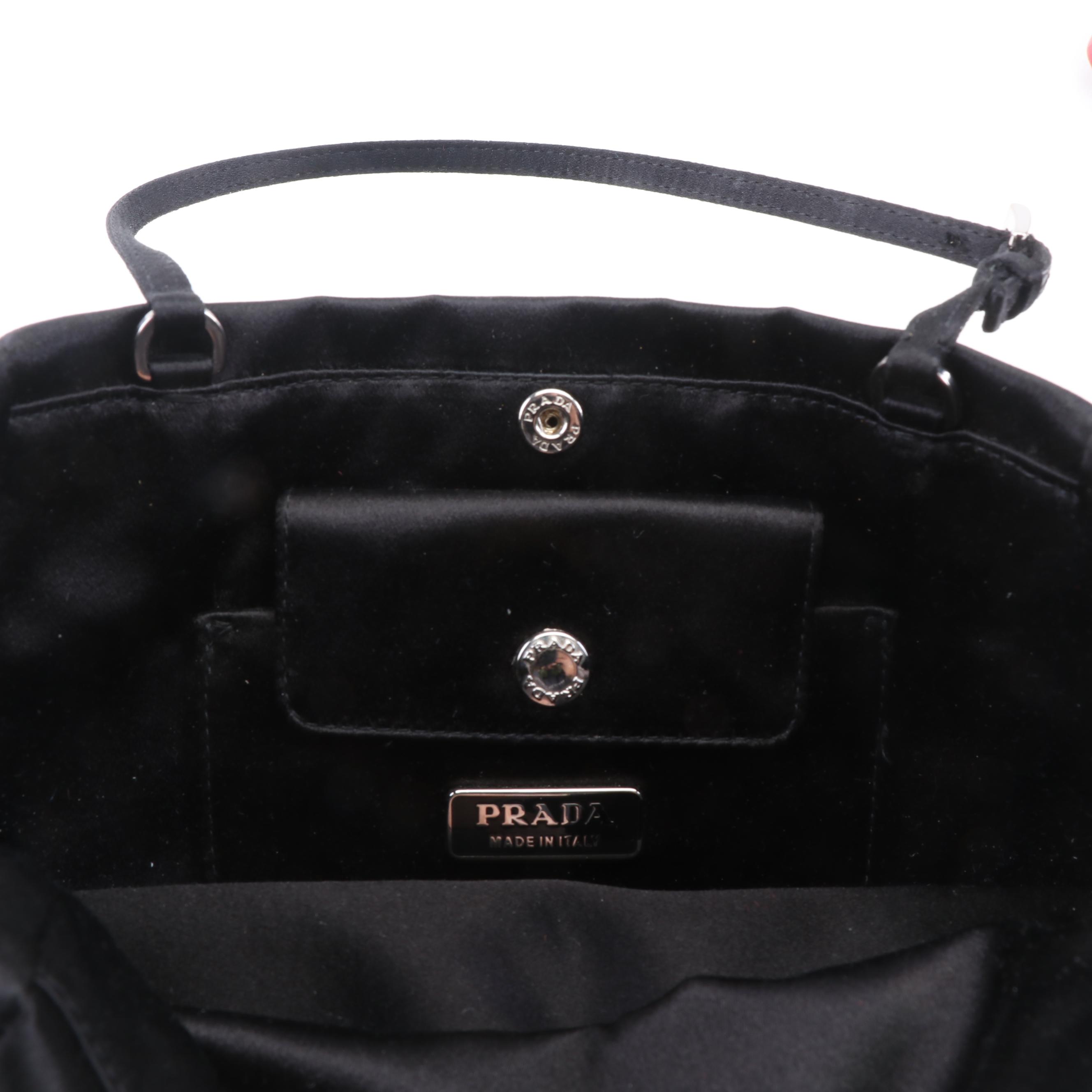 Prada Nylon Handbag, Céline Leather Tote and Valentino Garavani Orange Clutch