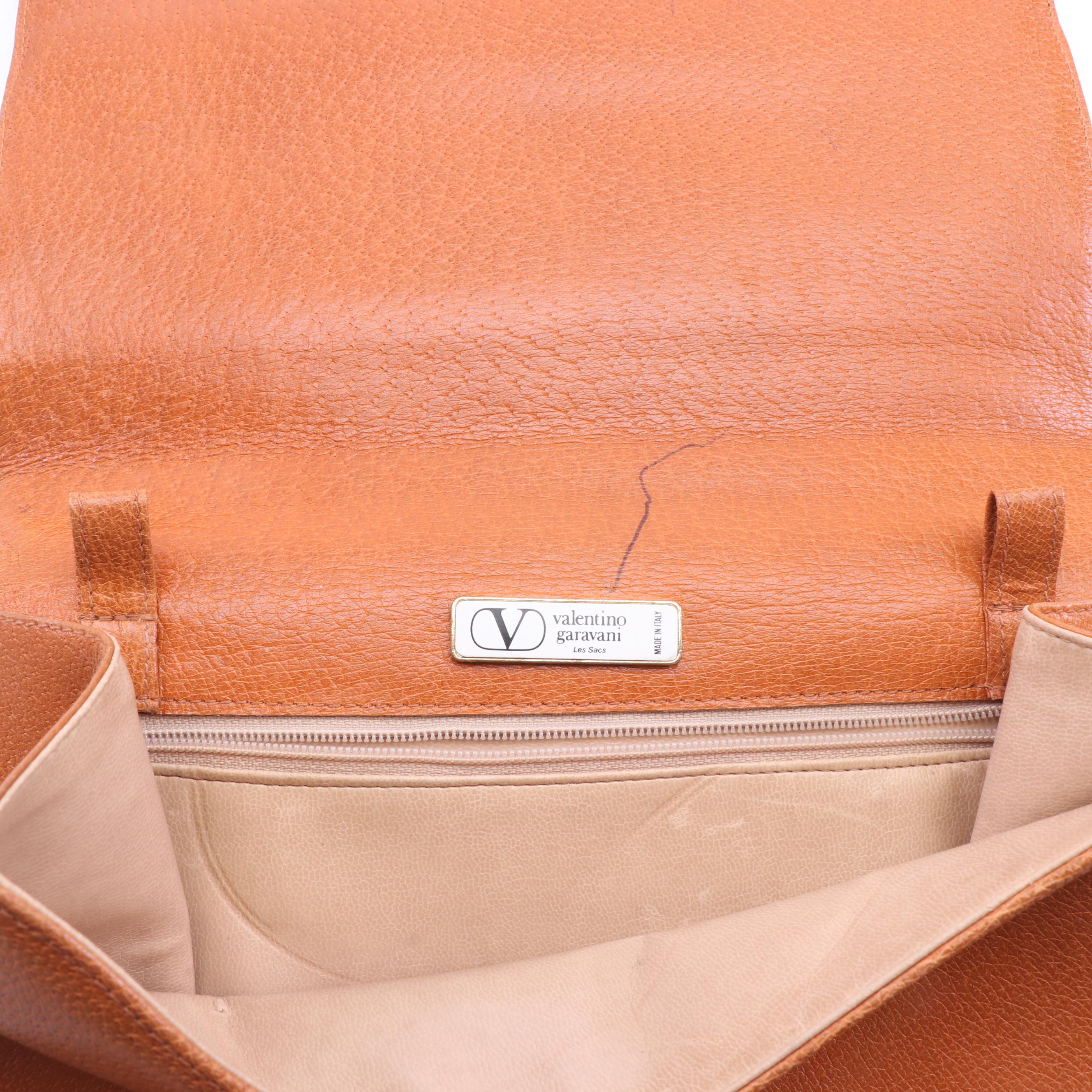 Prada Nylon Handbag, Céline Leather Tote and Valentino Garavani Orange Clutch