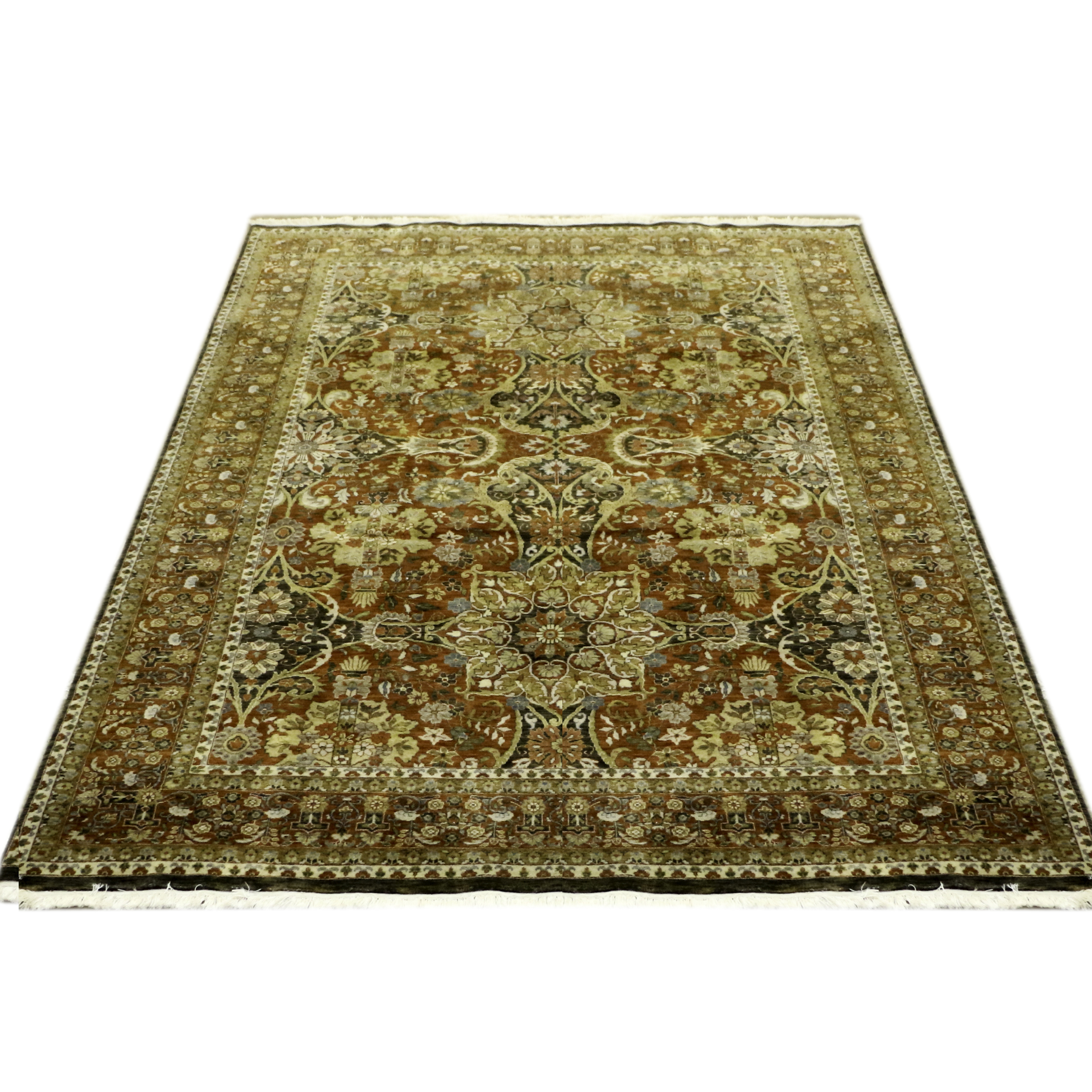 Hand-Knotted Indian Obeetee "Meshed" Wool Rug