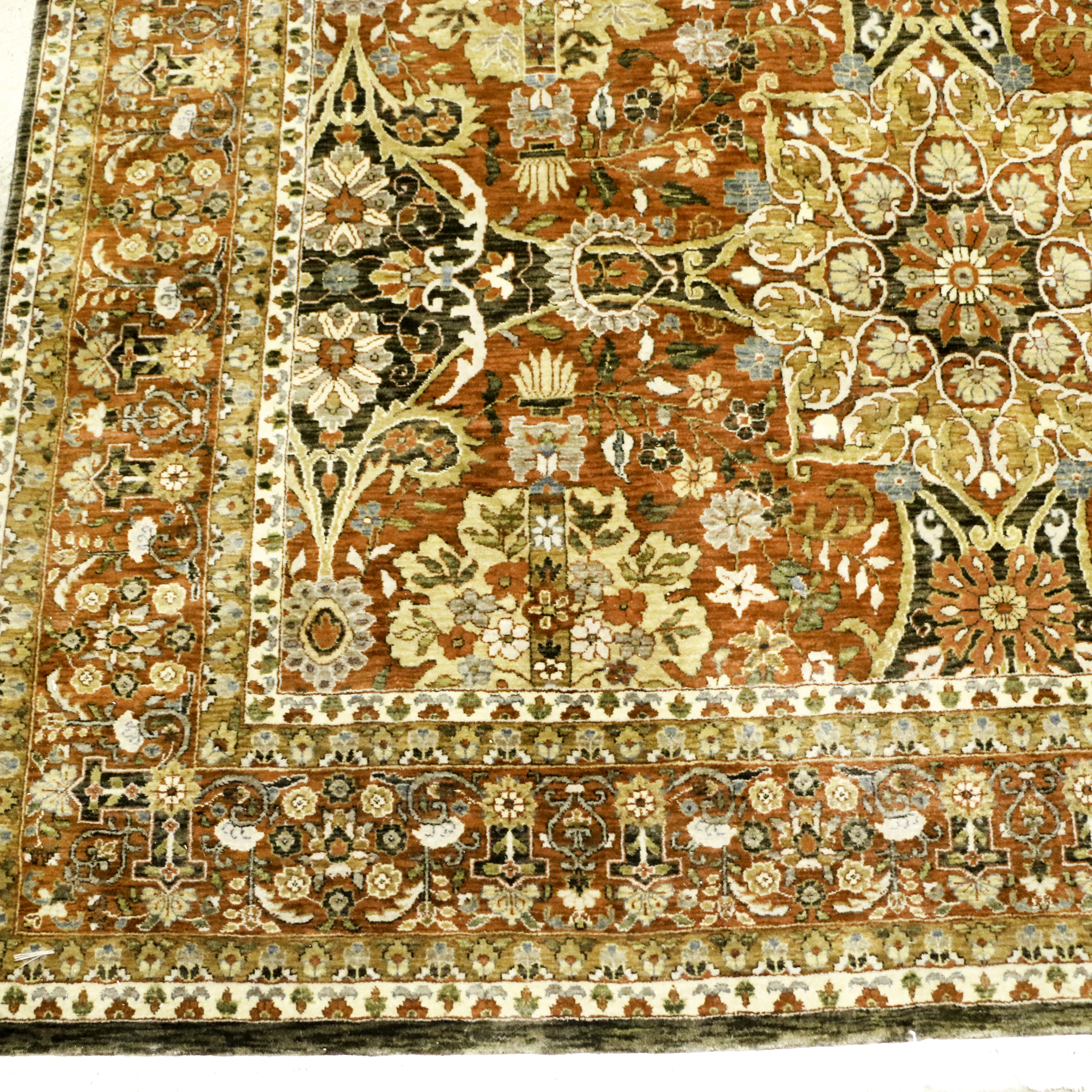 Hand-Knotted Indian Obeetee "Meshed" Wool Rug