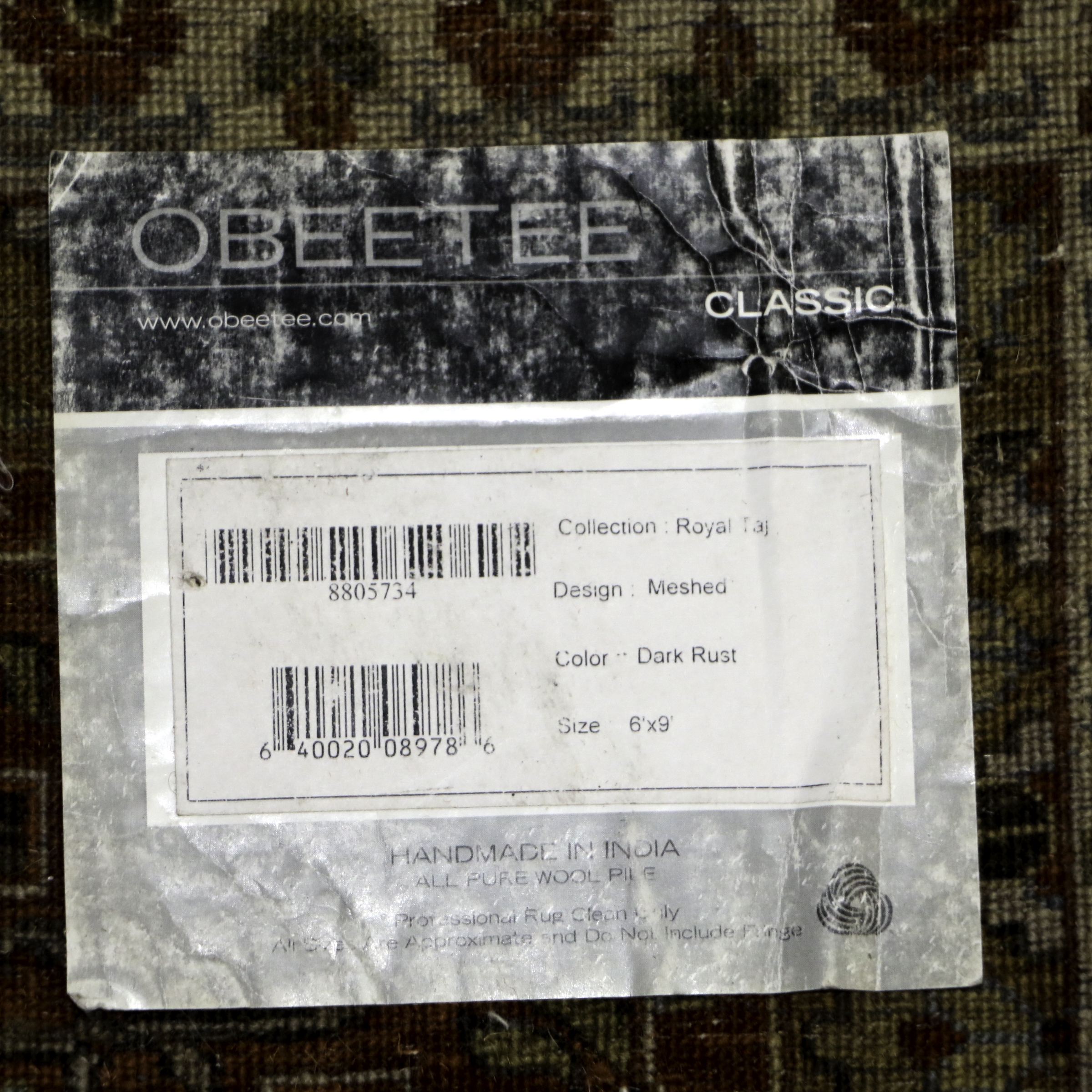 Hand-Knotted Indian Obeetee "Meshed" Wool Rug