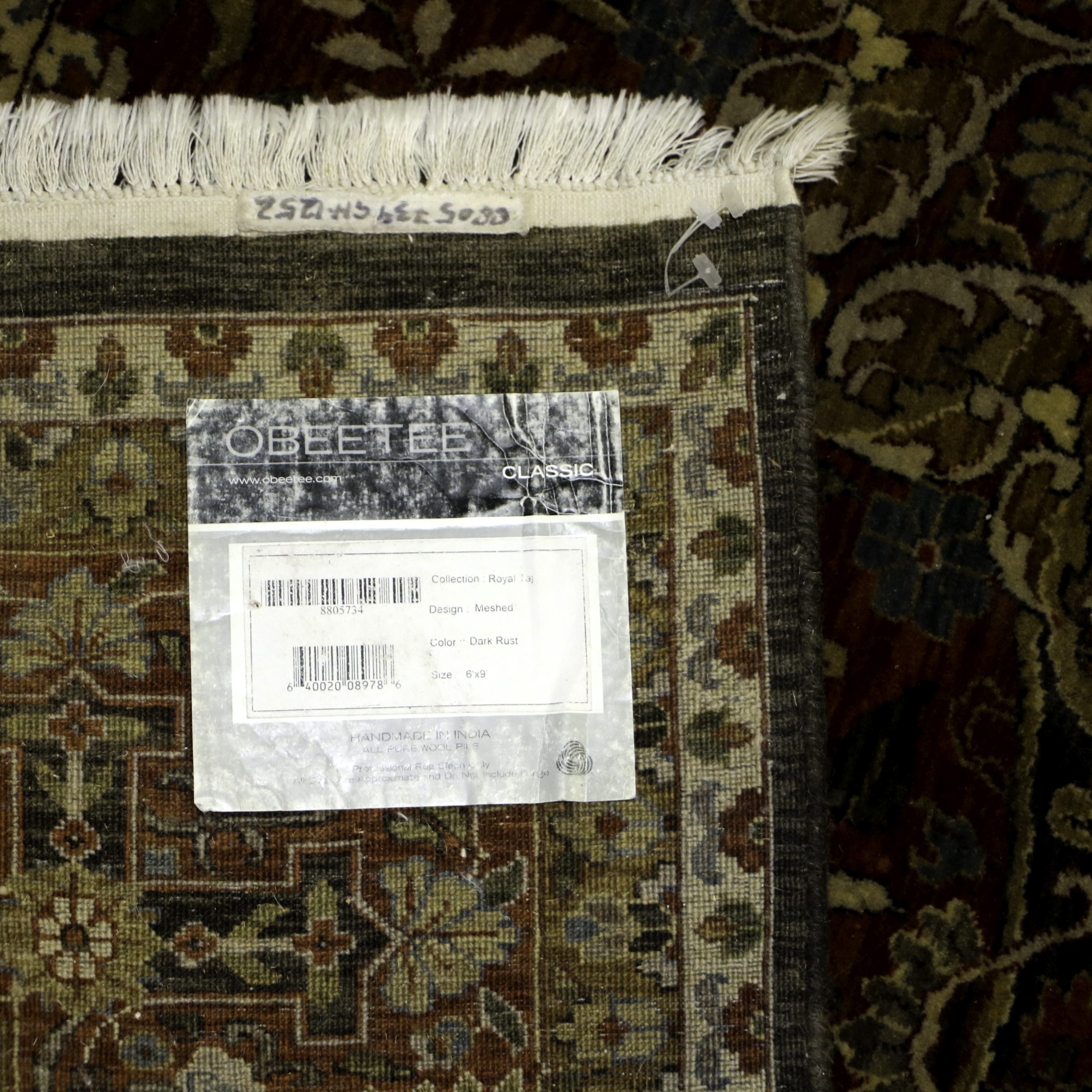 Hand-Knotted Indian Obeetee "Meshed" Wool Rug