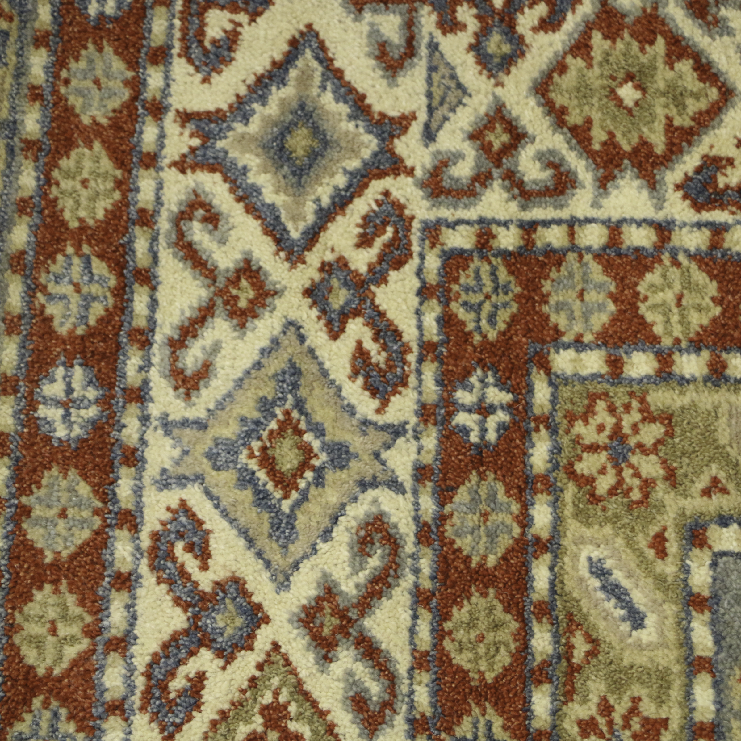 Hand-Knotted Indo-Kazak Wool Room Sized Rug