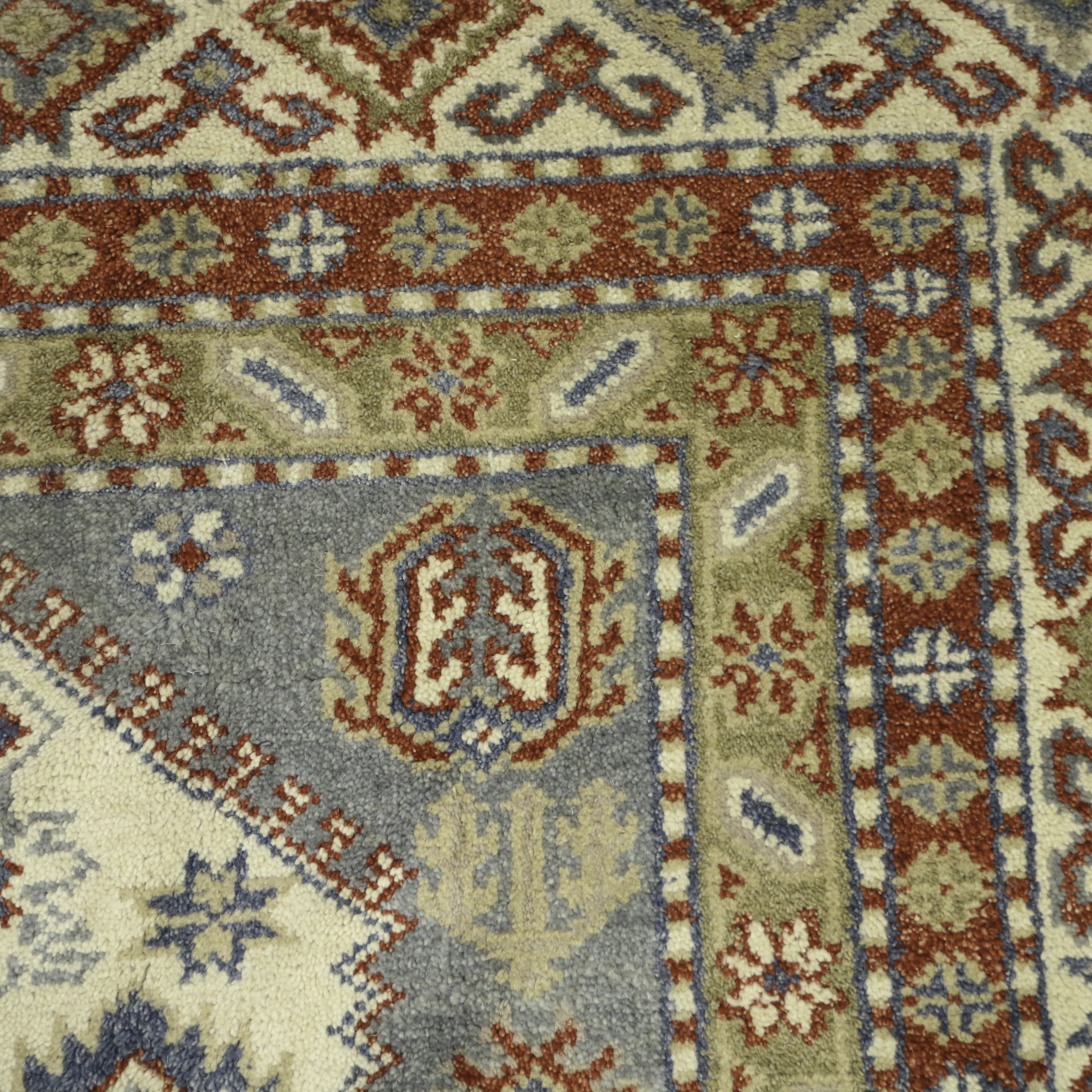 Hand-Knotted Indo-Kazak Wool Room Sized Rug