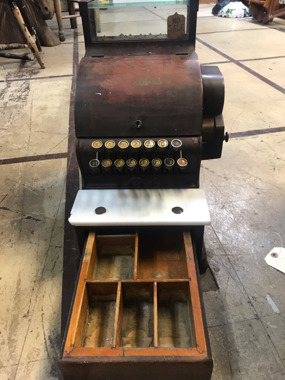 National Cash Register with Mahogany Veneer, Early 20th Century