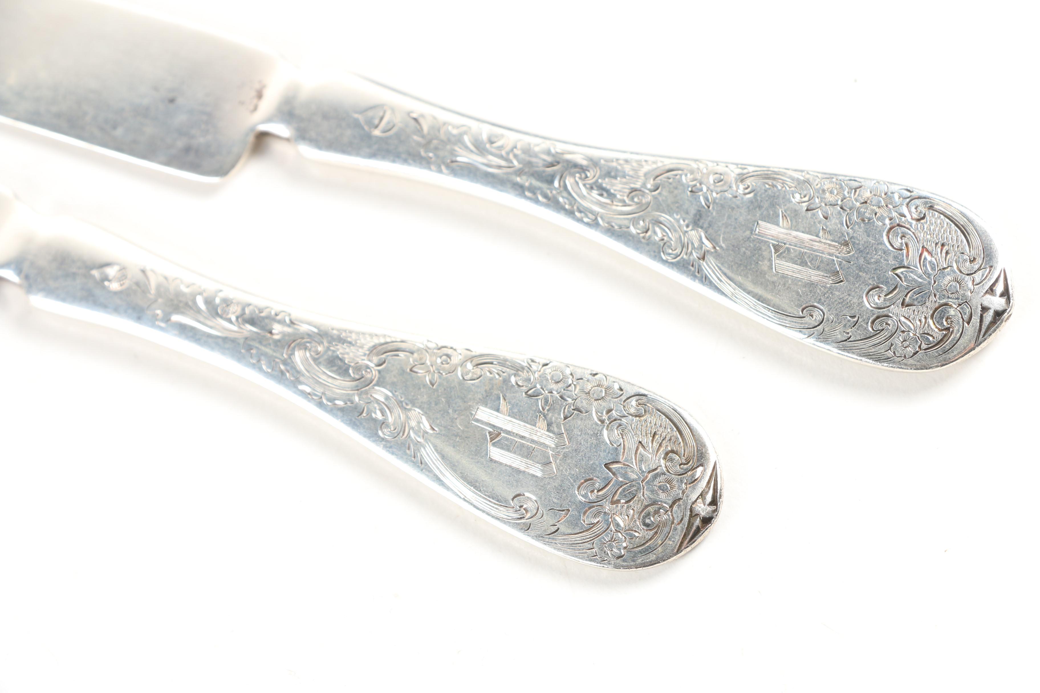 Crosby, Morse & Foss Sterling Silver Blunt Dinner Knives, Circa 1870s