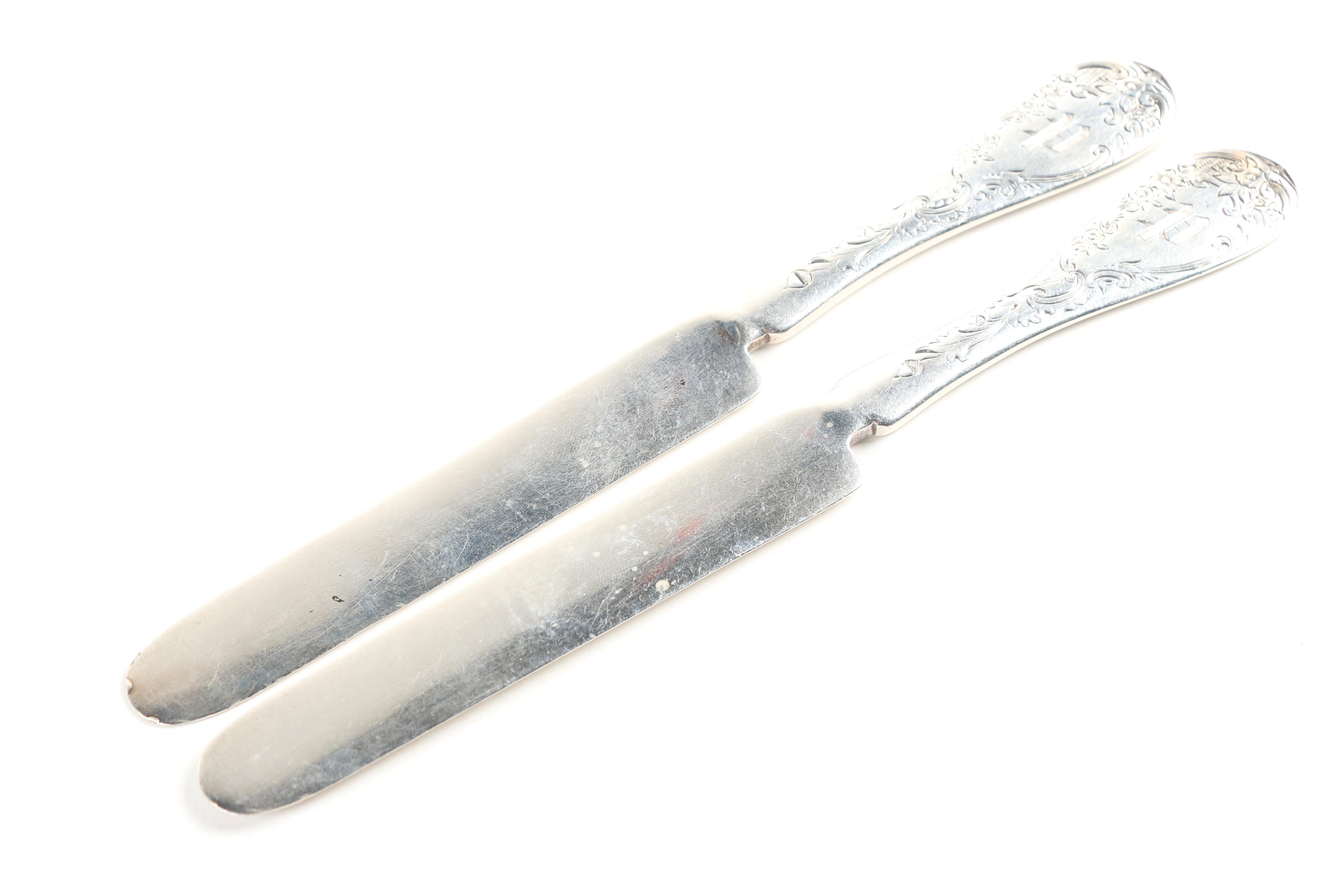 Crosby, Morse & Foss Sterling Silver Blunt Dinner Knives, Circa 1870s