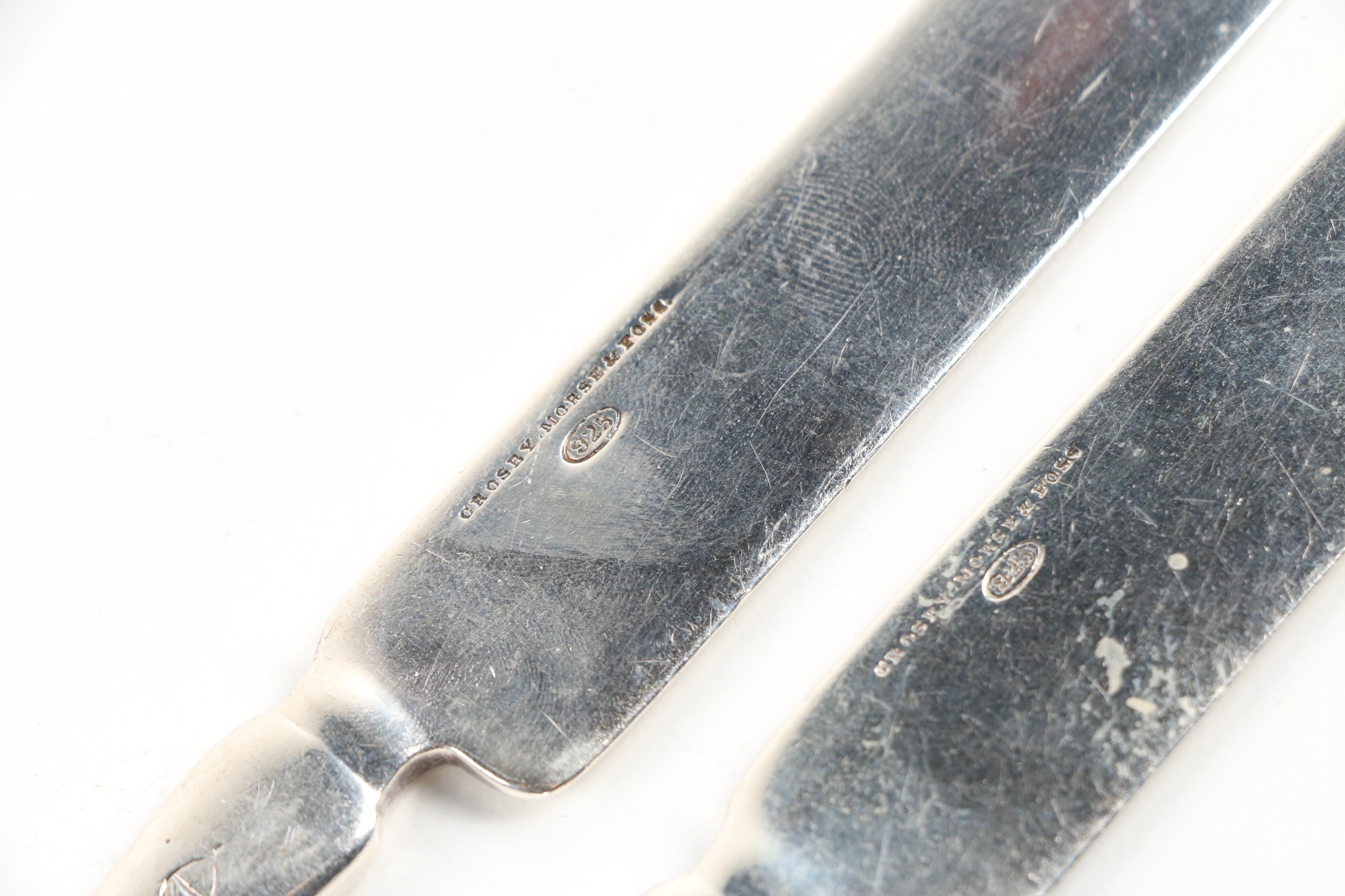Crosby, Morse & Foss Sterling Silver Blunt Dinner Knives, Circa 1870s