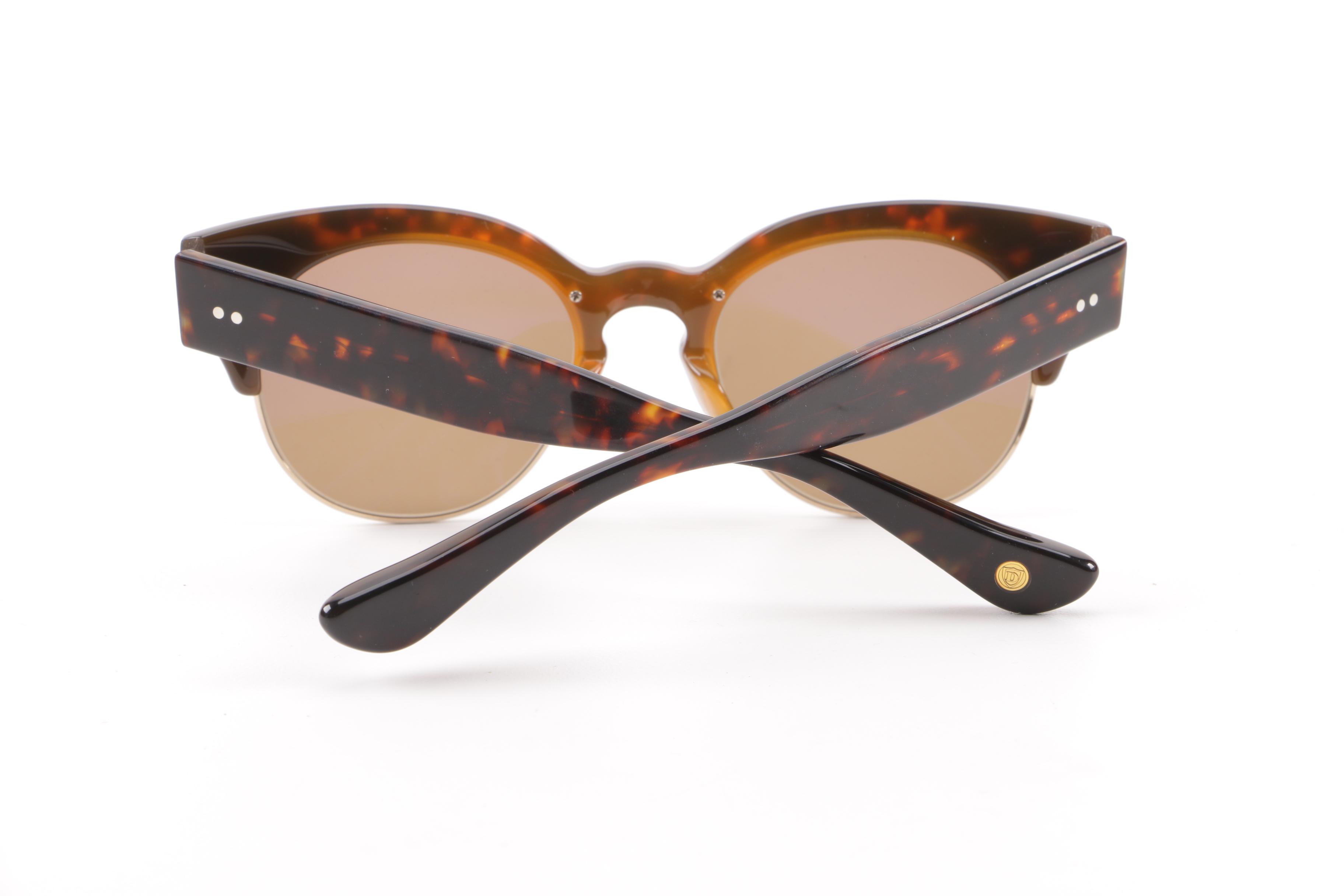 Dita Liberty 22026-B Tortoiseshell Style Browline Sunglasses with Case