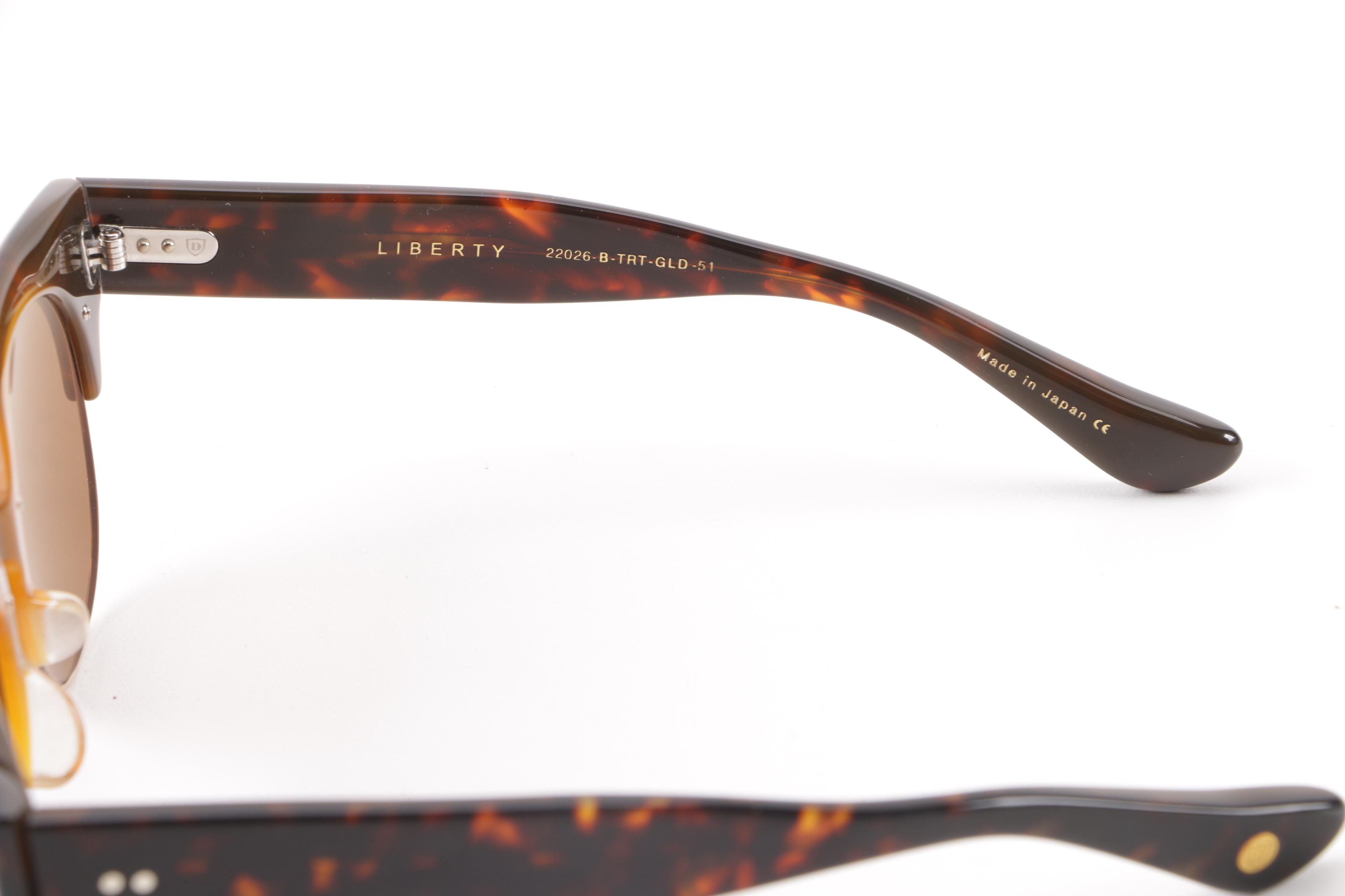 Dita Liberty 22026-B Tortoiseshell Style Browline Sunglasses with Case