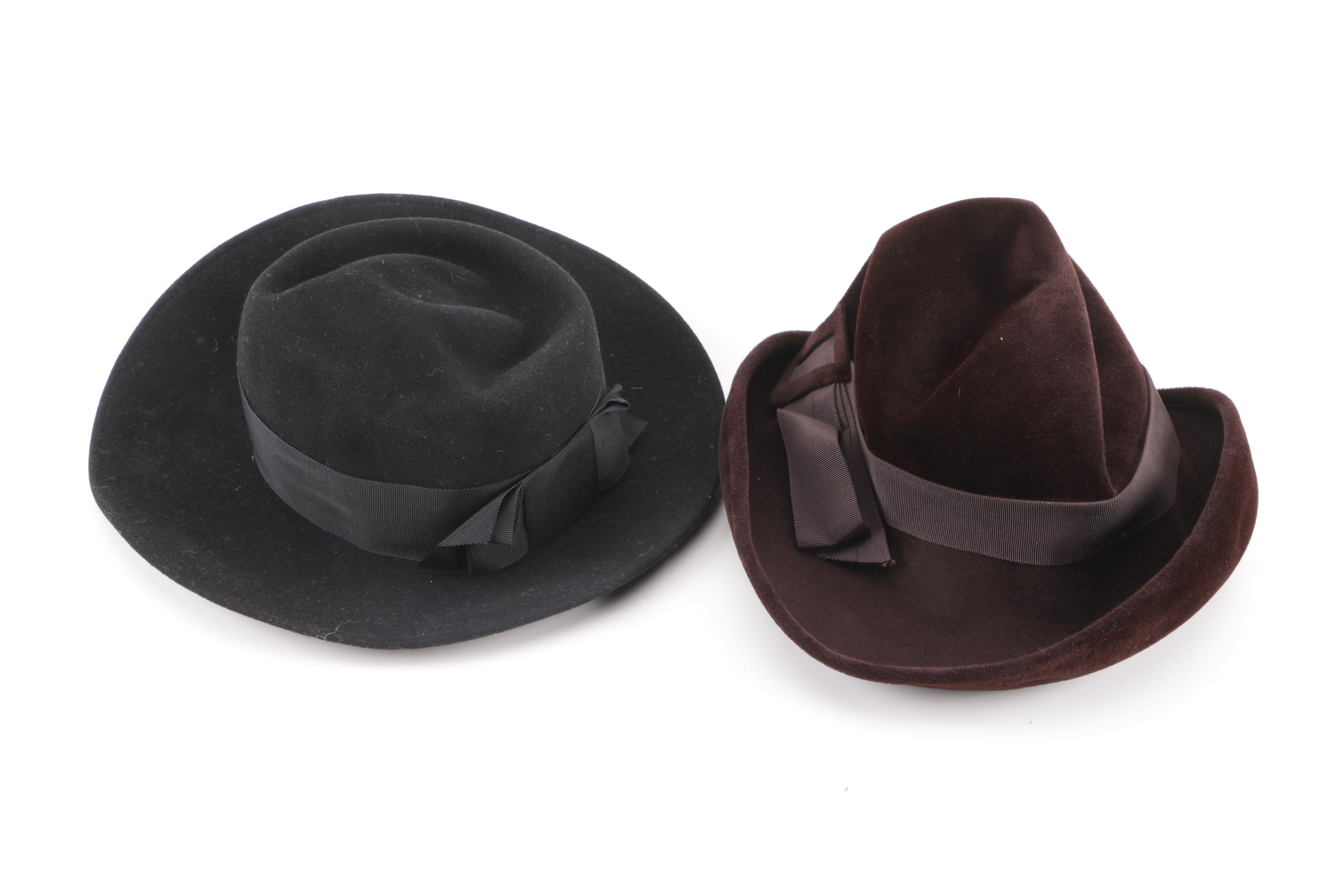 Vintage Hats Including Mr. John, Saks Fifth Avenue, Helen Kaminski, John Andrew