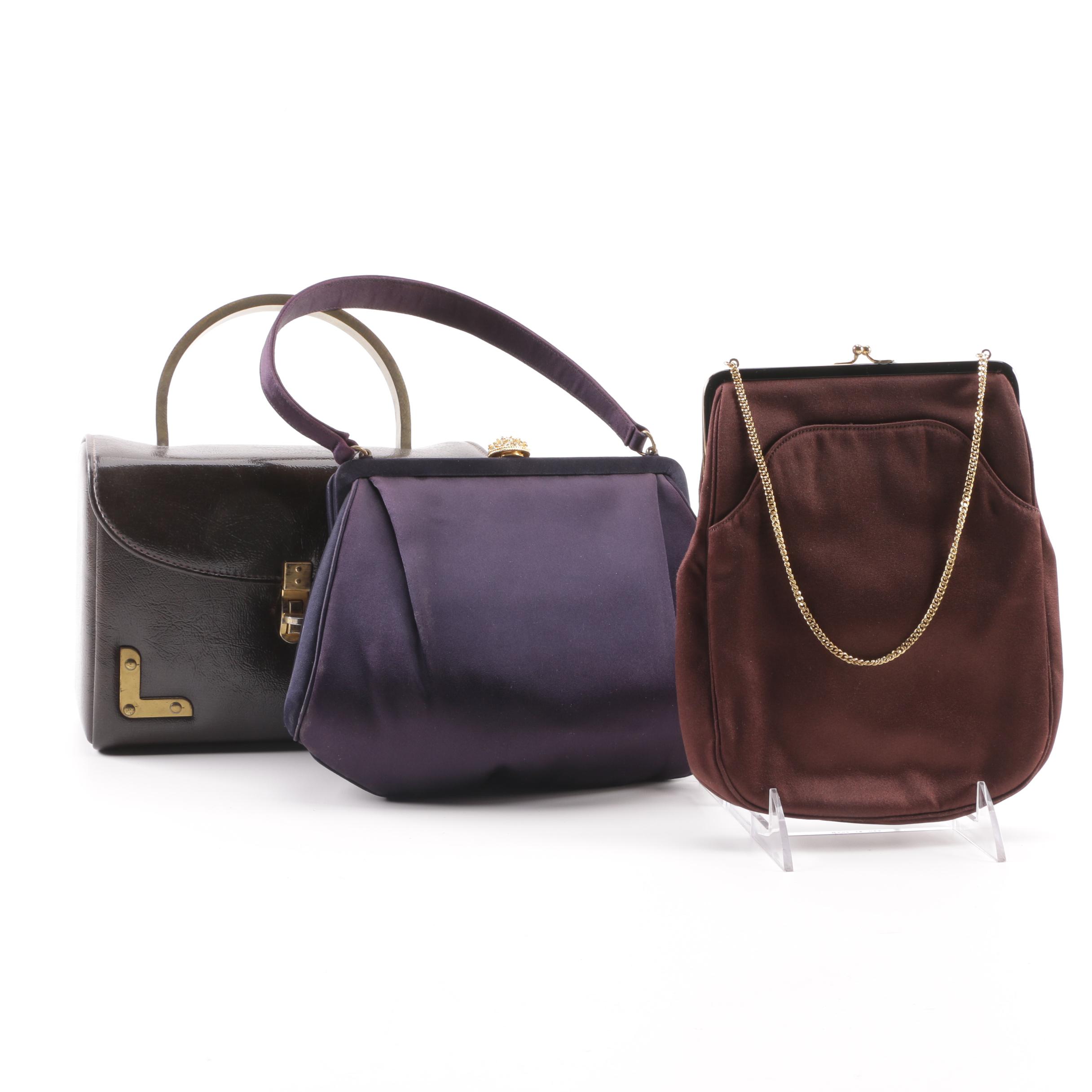 1950s Satin and Patent Evening Bag Including Koret, Morris Moskowitz