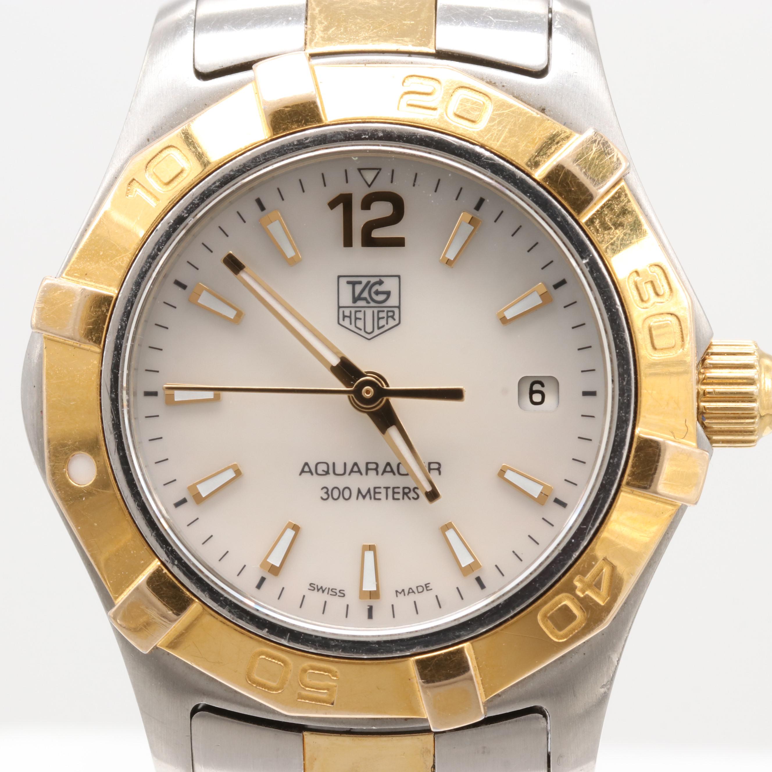 TAG Heuer Aquaracer Two-Tone Watch With Mother of Pearl Dial