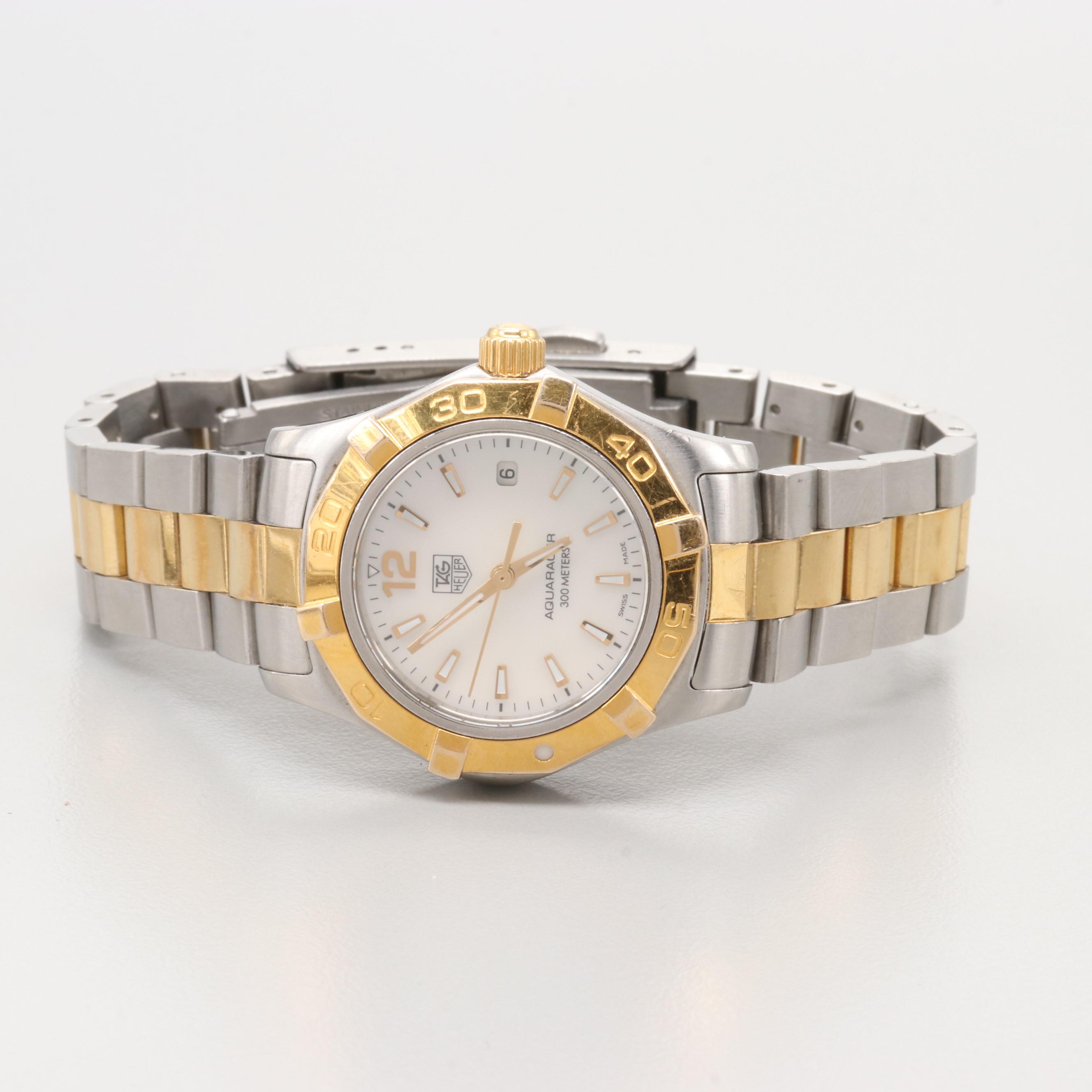 TAG Heuer Aquaracer Two-Tone Watch With Mother of Pearl Dial