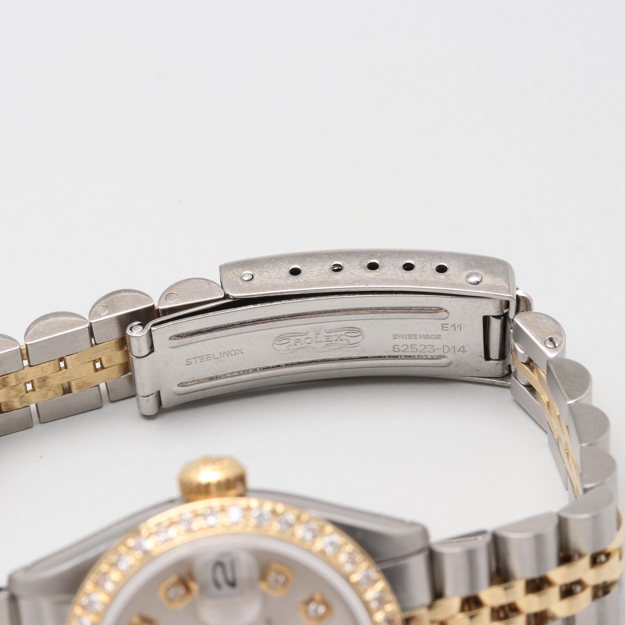 Rolex Datejust 18K Yellow Gold and Stainless Steel Diamond Watch, 1981
